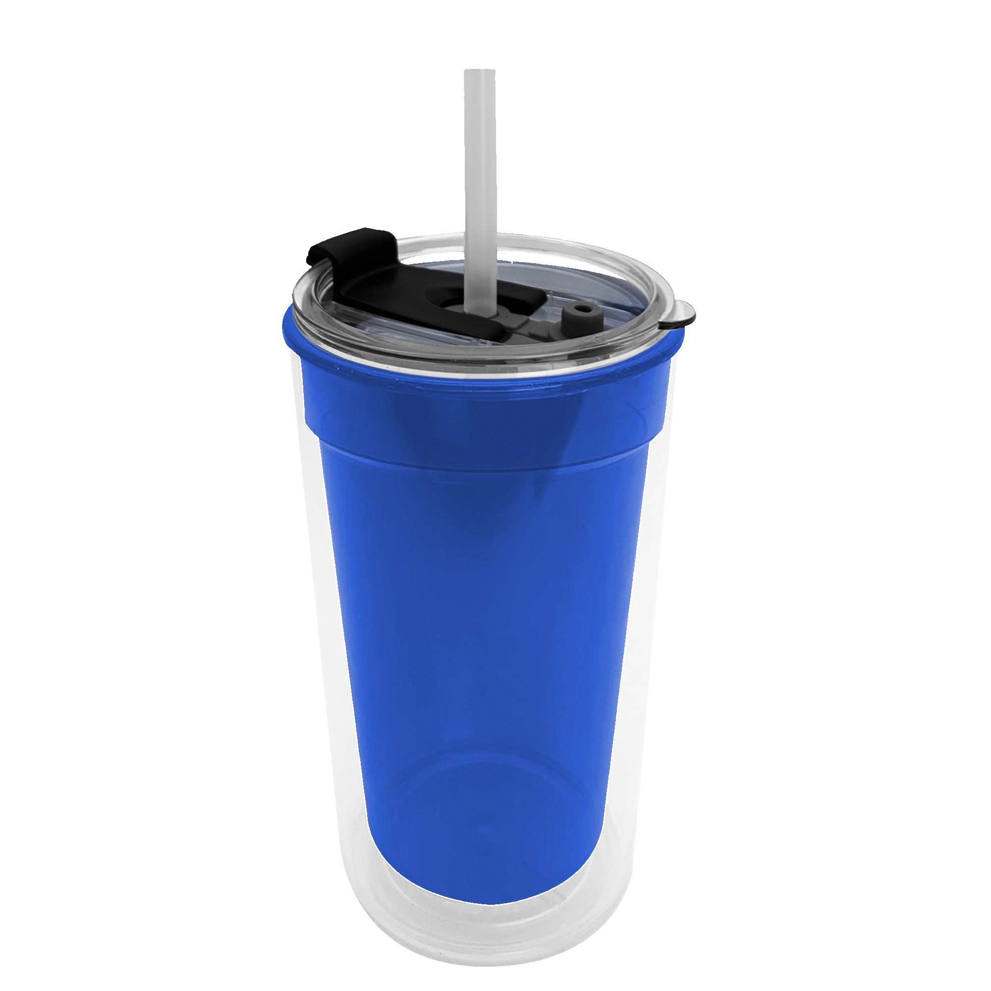 Picture of Sentinel - 14 oz. Transparent Tumbler With 2-in-1 Flip and Straw hole lid (Straw included)