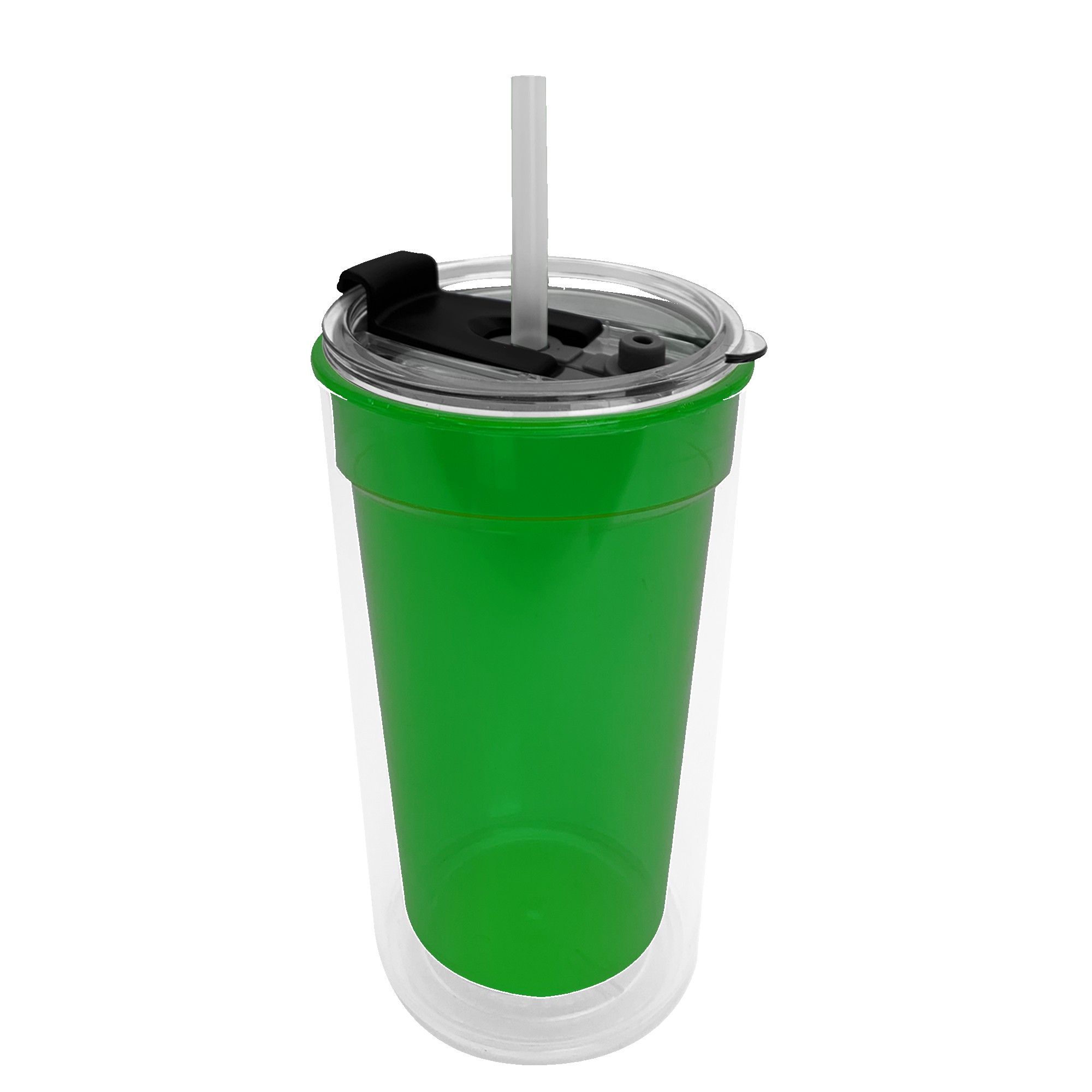 Picture of Sentinel - 14 oz. Transparent Tumbler With 2-in-1 Flip and Straw hole lid (Straw included)