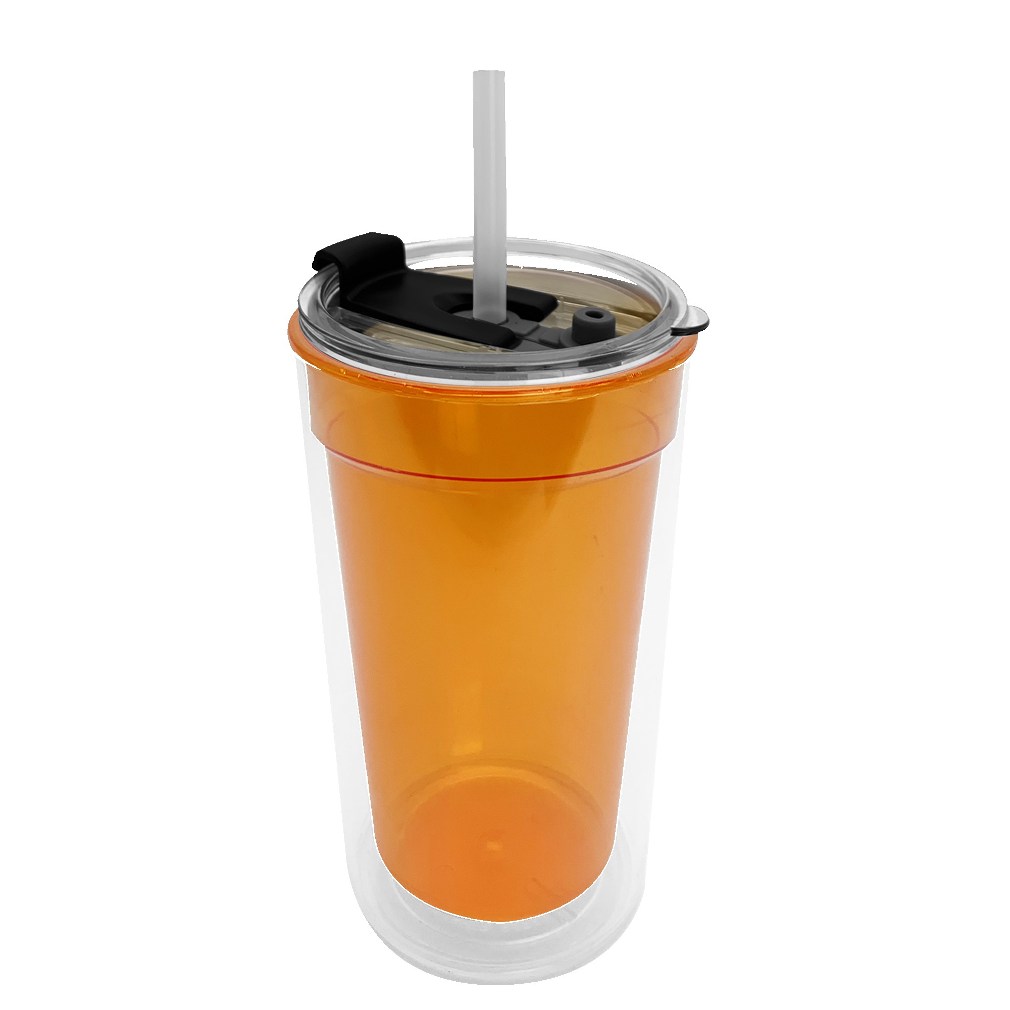 Picture of Sentinel - 14 oz. Transparent Tumbler With 2-in-1 Flip and Straw hole lid (Straw included)