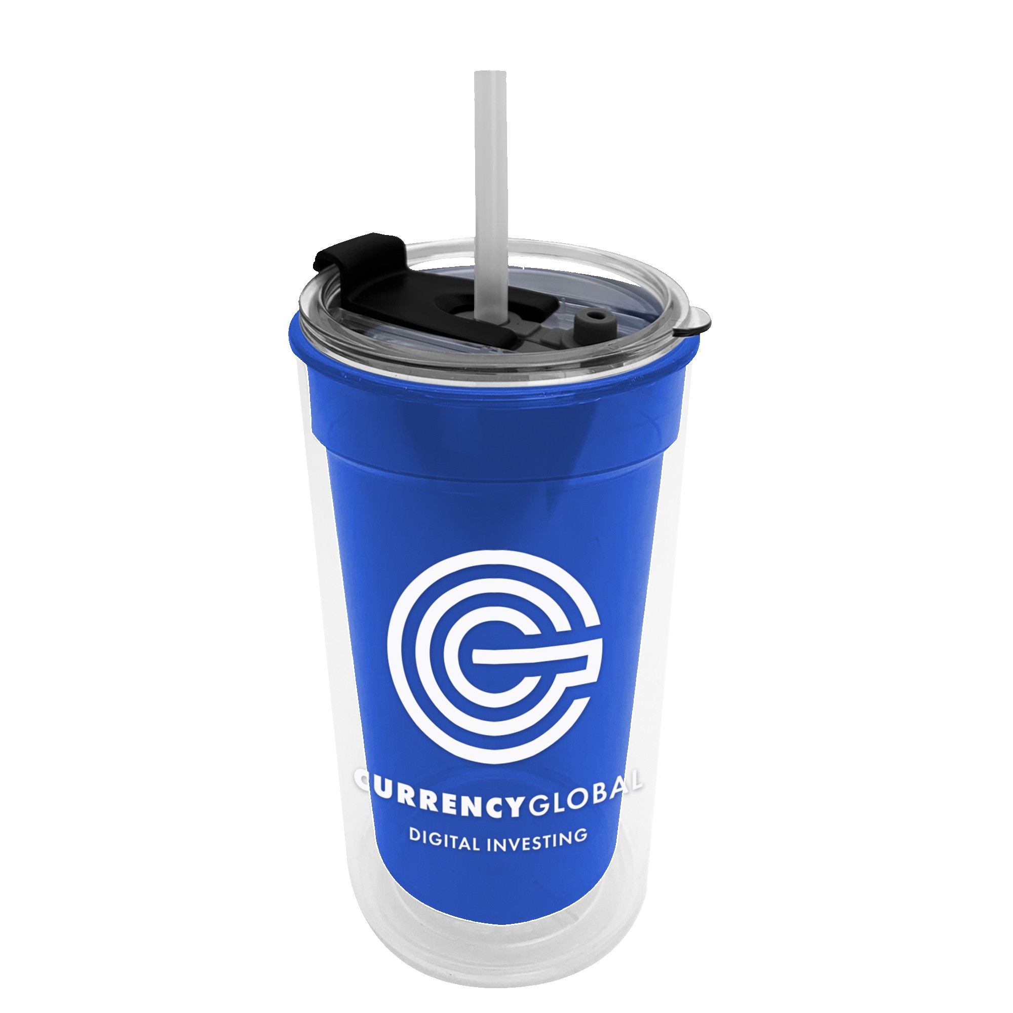 Picture of Sentinel - 14 oz. Transparent Tumbler With 2-in-1 Flip and Straw hole lid (Straw included)