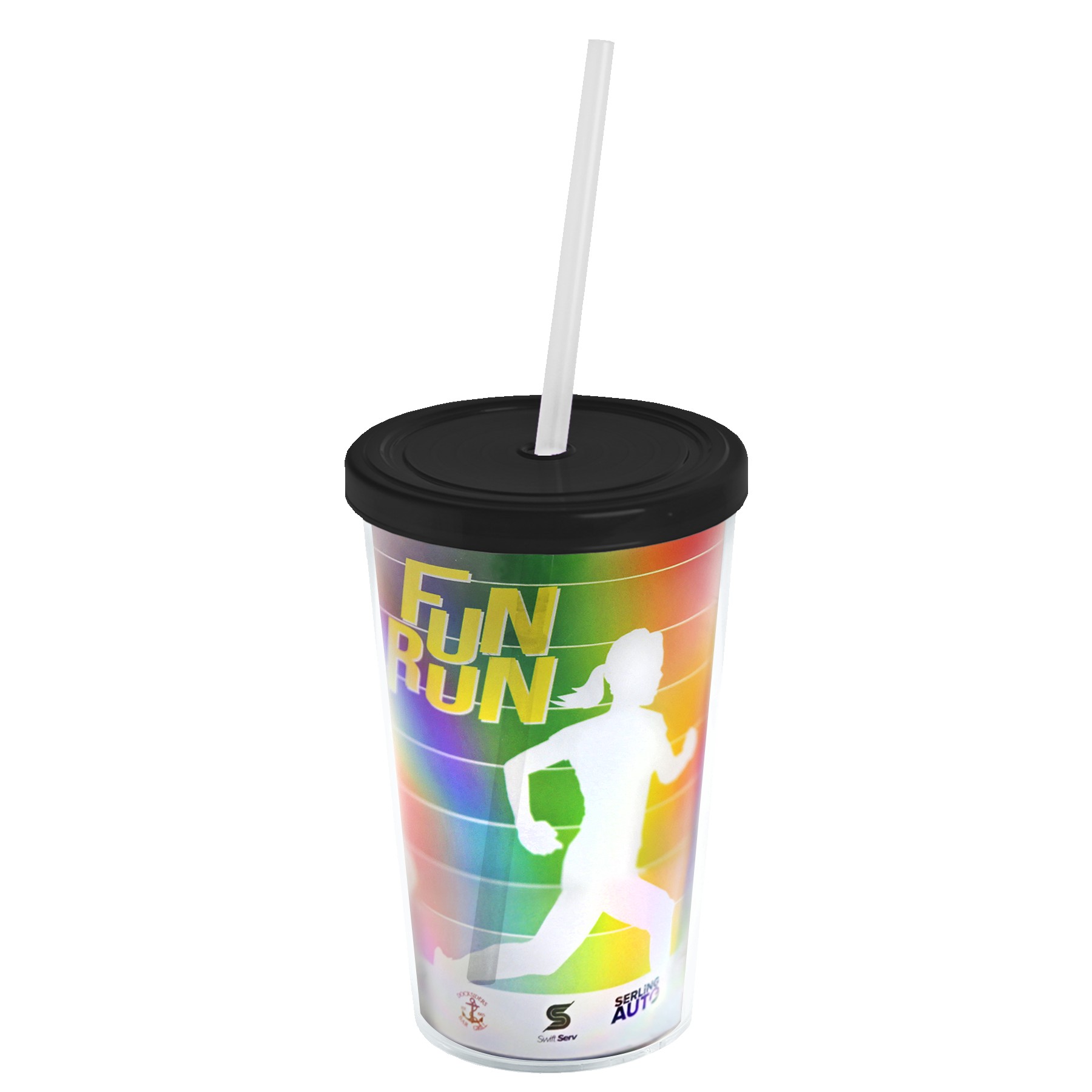 Picture of Garyline® Transparent Tumbler with Straw Lid and Full-Color Paper Insert - 16 oz.