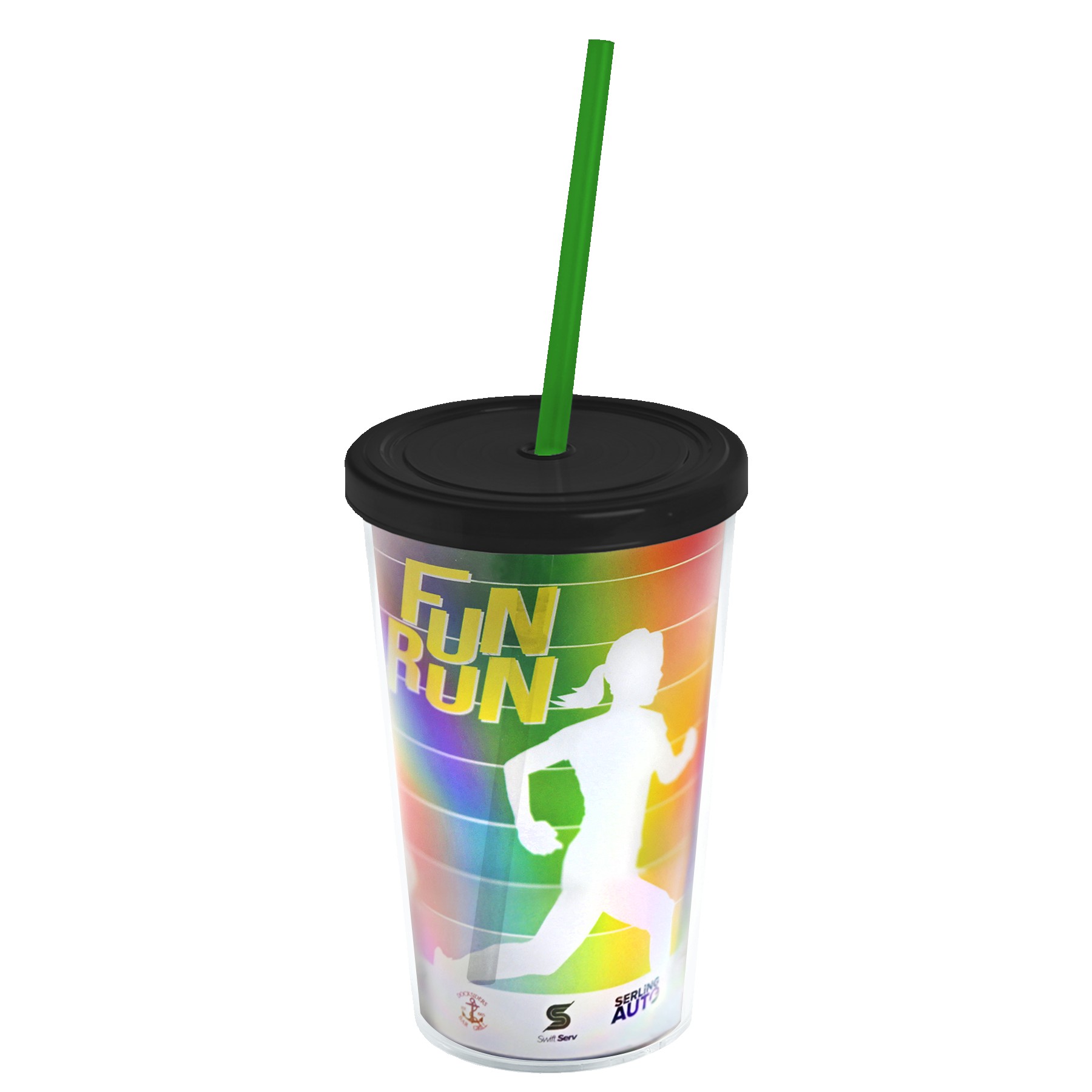 Picture of Garyline® Transparent Tumbler with Straw Lid and Full-Color Paper Insert - 16 oz.