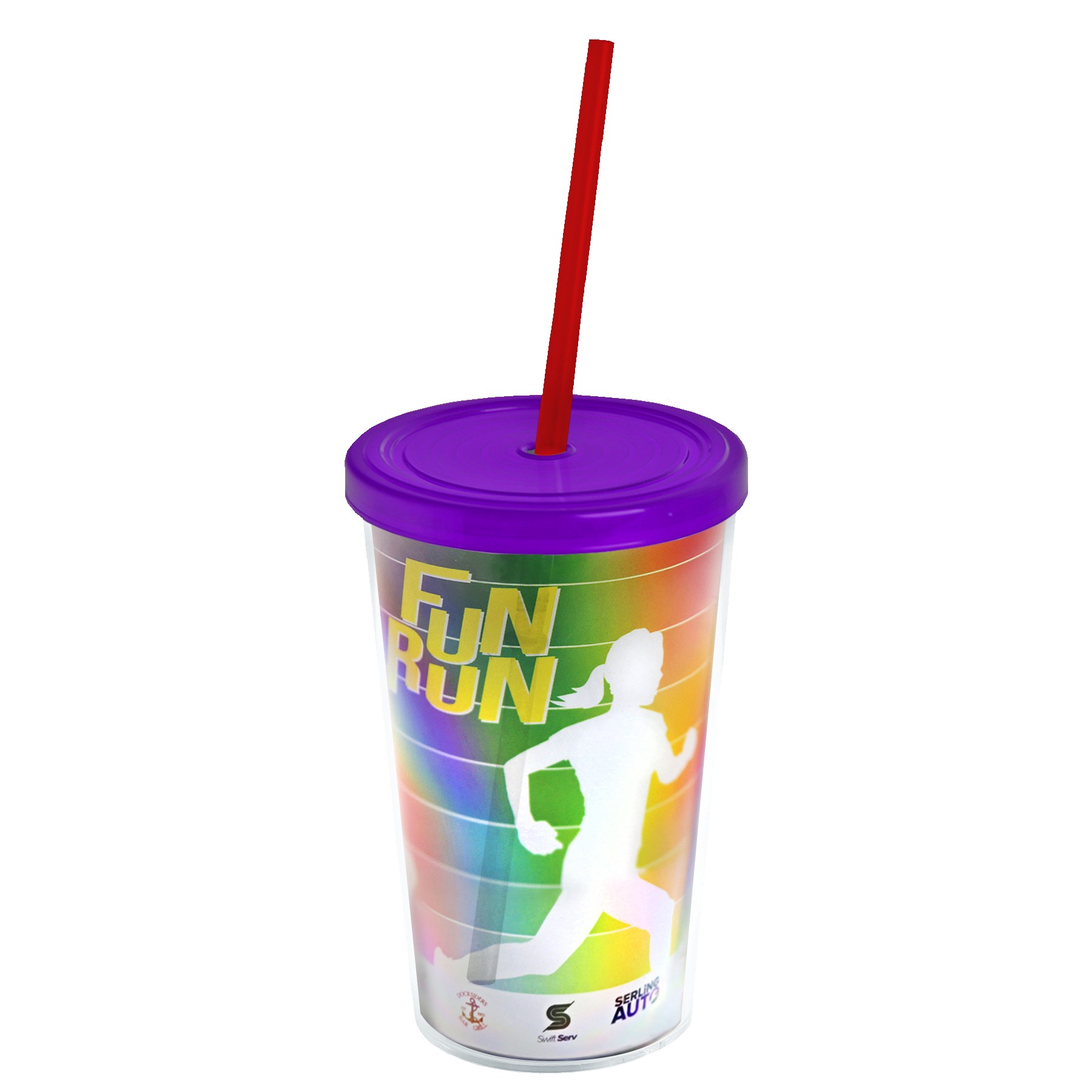 Picture of Garyline® Transparent Tumbler with Straw Lid and Full-Color Paper Insert - 16 oz.