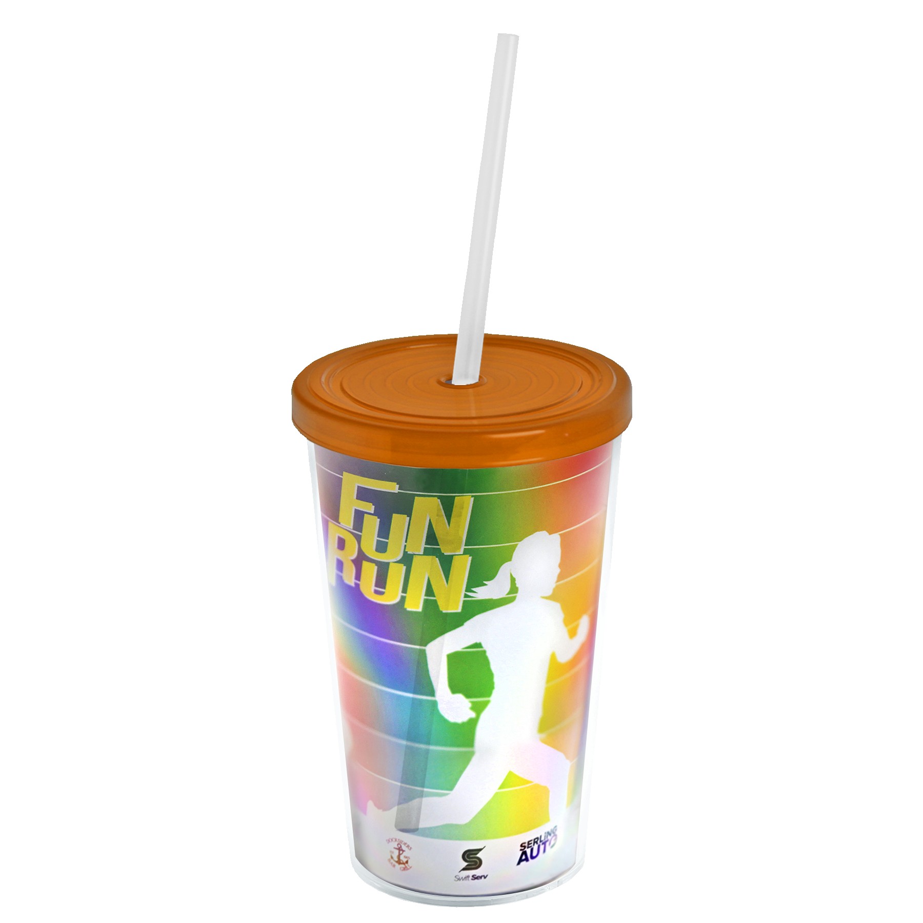 Picture of Garyline® Transparent Tumbler with Straw Lid and Full-Color Paper Insert - 16 oz.