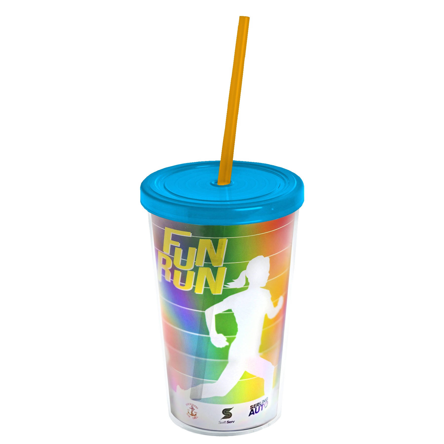 Picture of Garyline® Transparent Tumbler with Straw Lid and Full-Color Paper Insert - 16 oz.