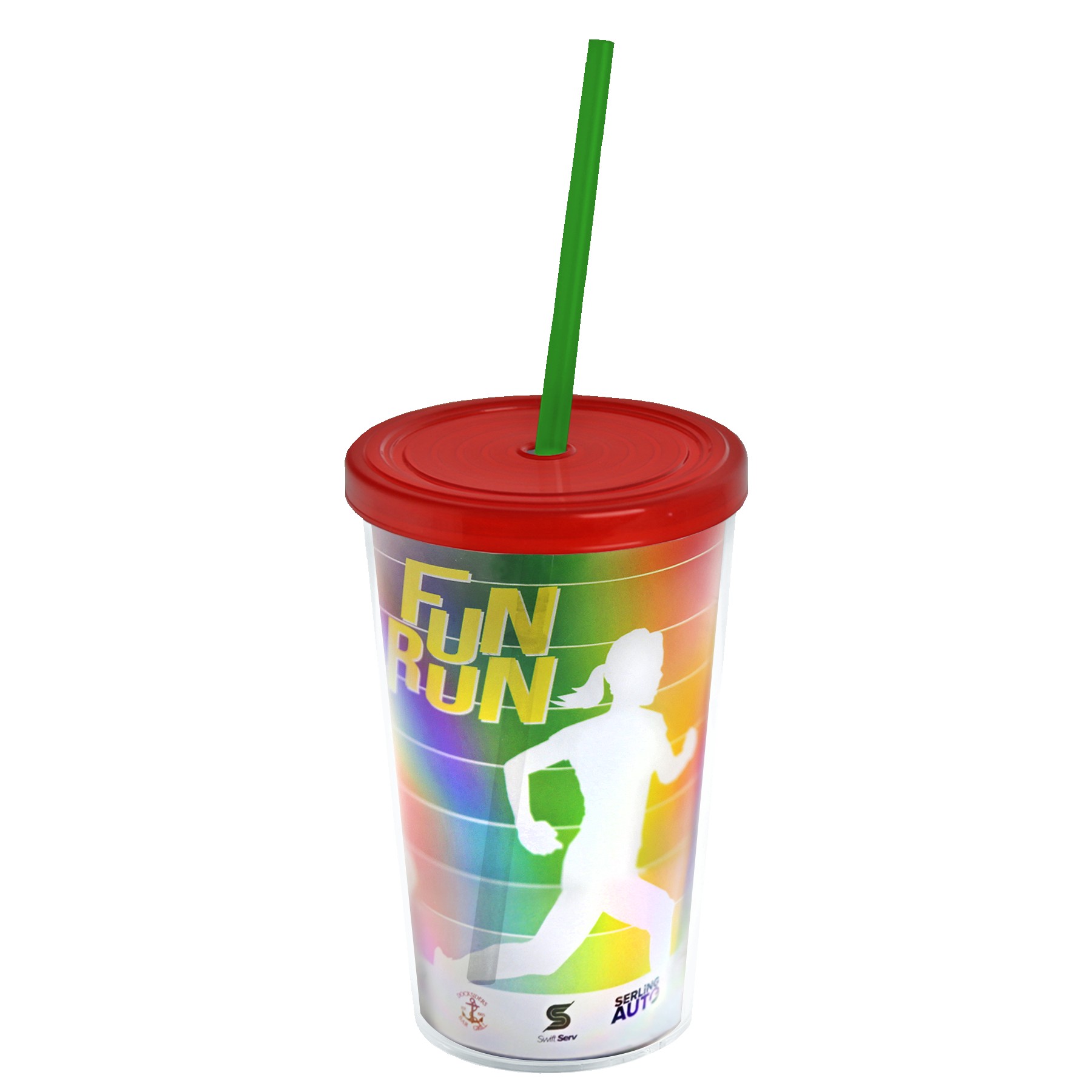 Picture of Garyline® Transparent Tumbler with Straw Lid and Full-Color Paper Insert - 16 oz.