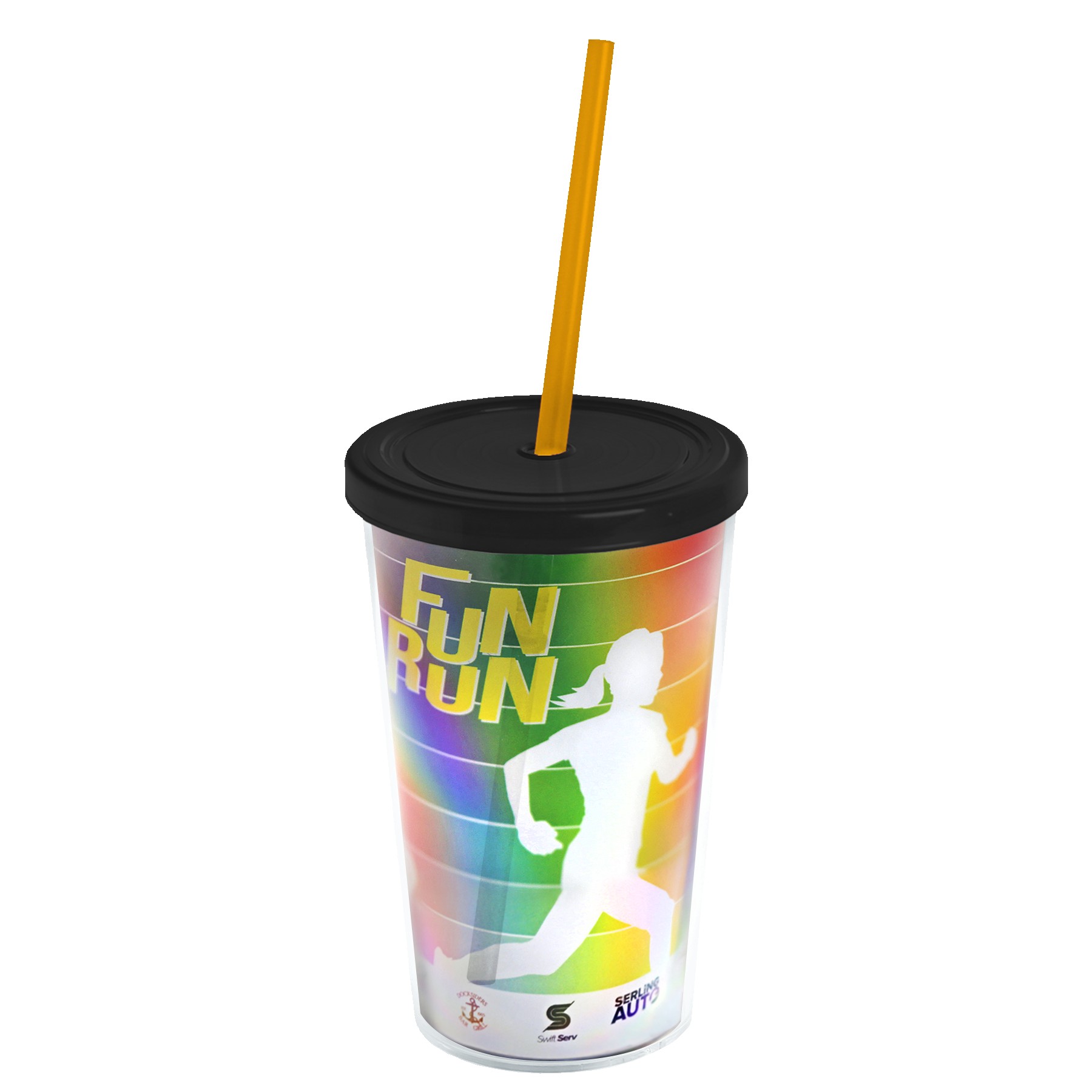 Picture of Garyline® Transparent Tumbler with Straw Lid and Full-Color Paper Insert - 16 oz.