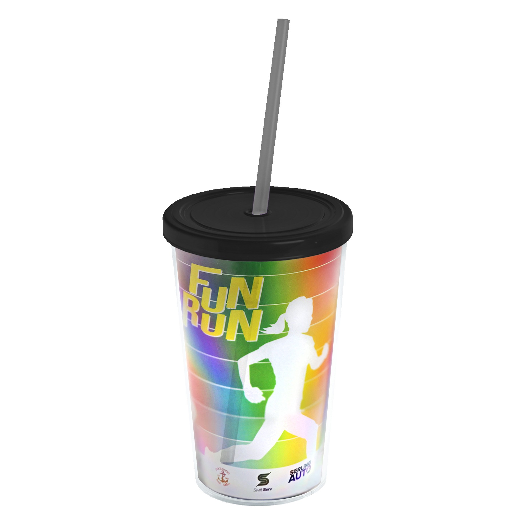 Picture of Garyline® Transparent Tumbler with Straw Lid and Full-Color Paper Insert - 16 oz.