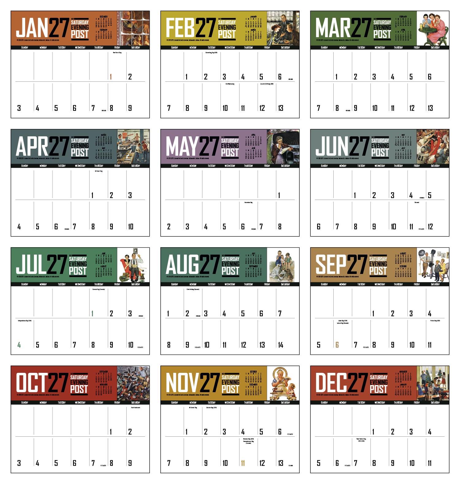 Picture of Triumph® Calendars Big Block Memo