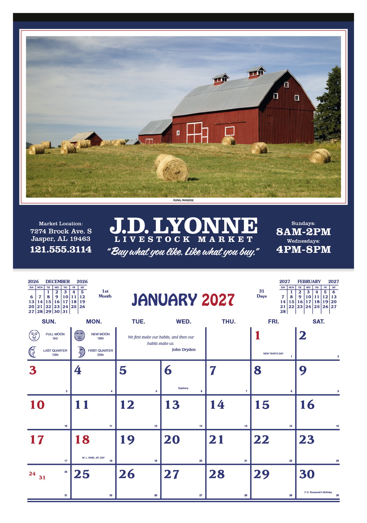 Picture of Skinner & Kennedy® Farm Calendar