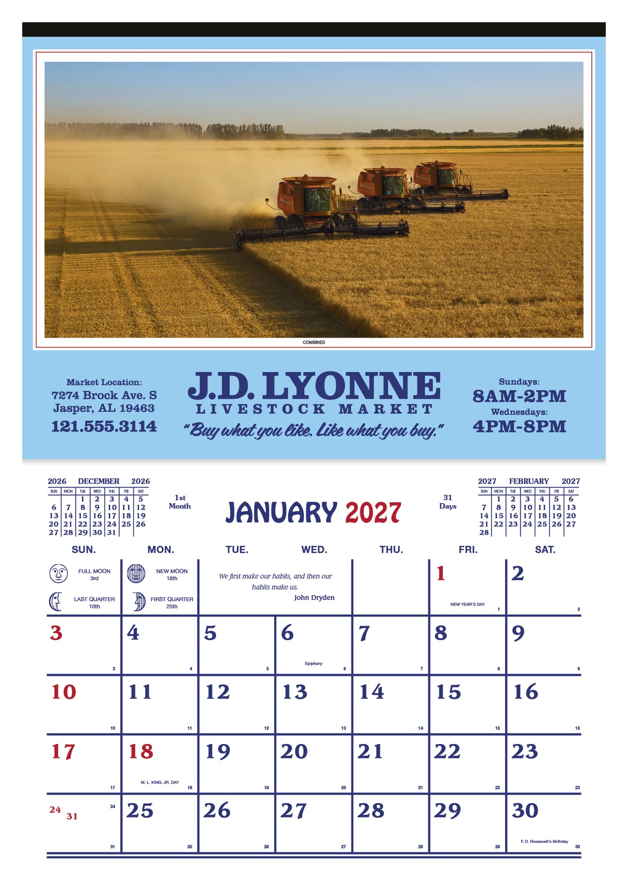 Picture of Skinner & Kennedy® Farm Calendar
