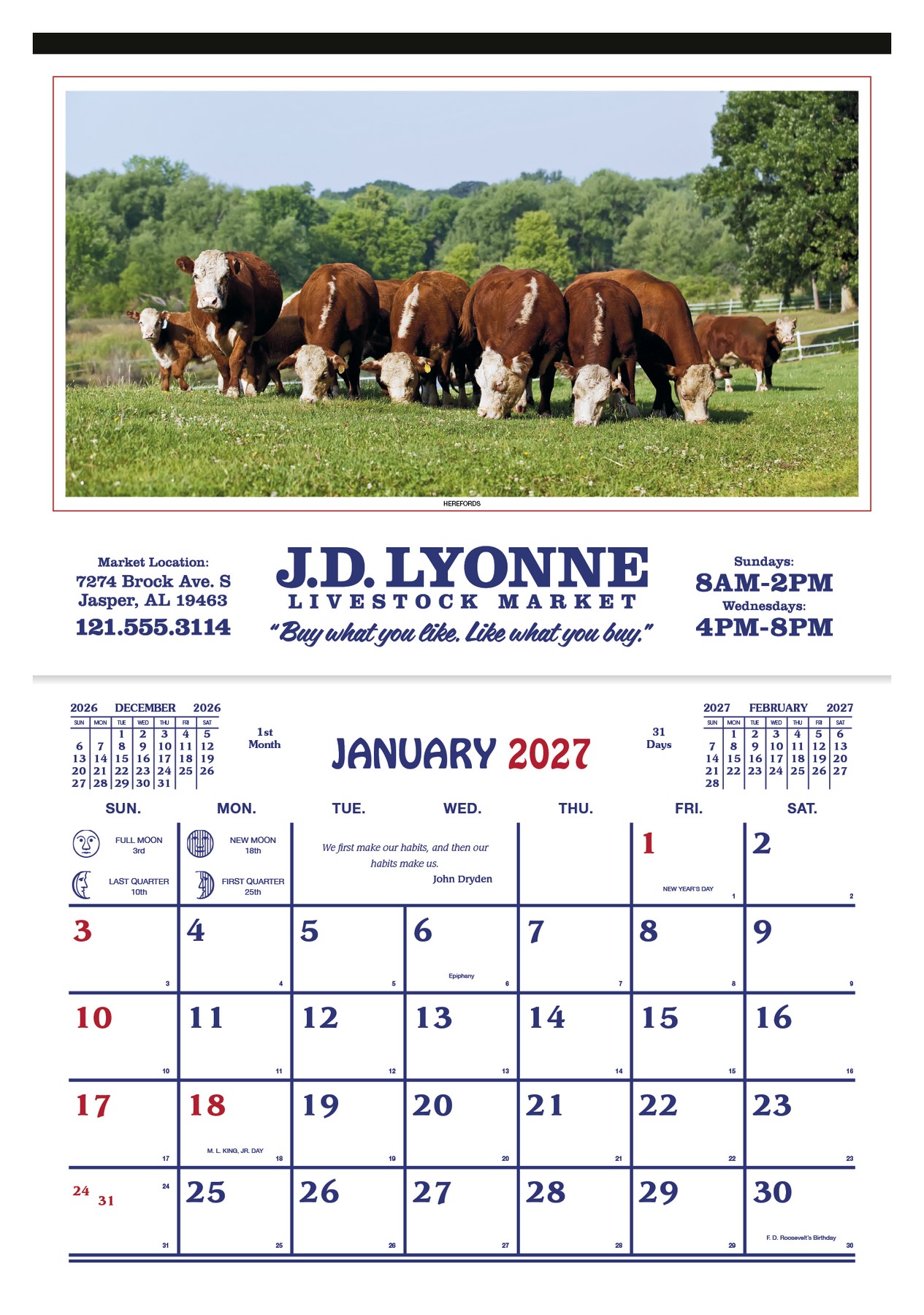 Picture of Skinner & Kennedy® Farm Calendar