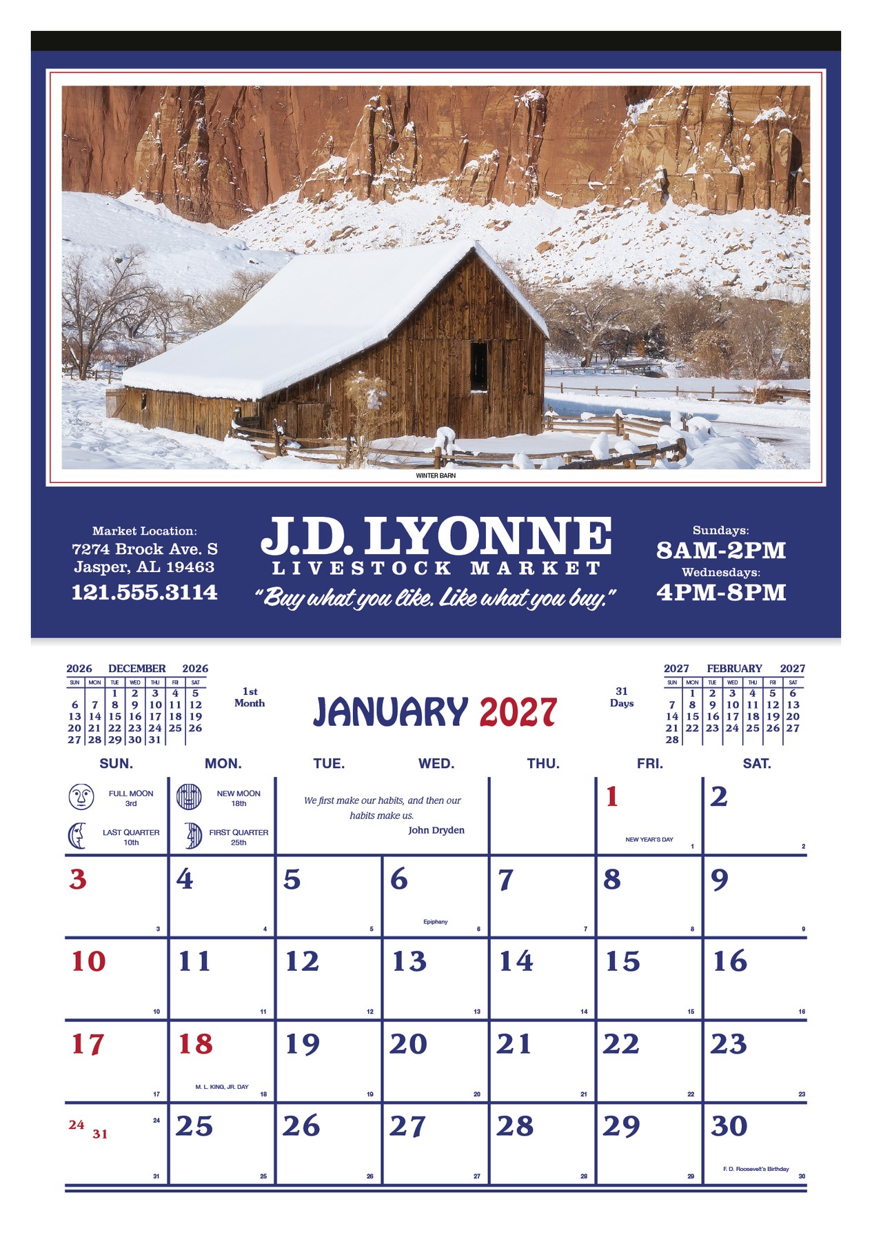 Picture of Skinner & Kennedy® Farm Calendar
