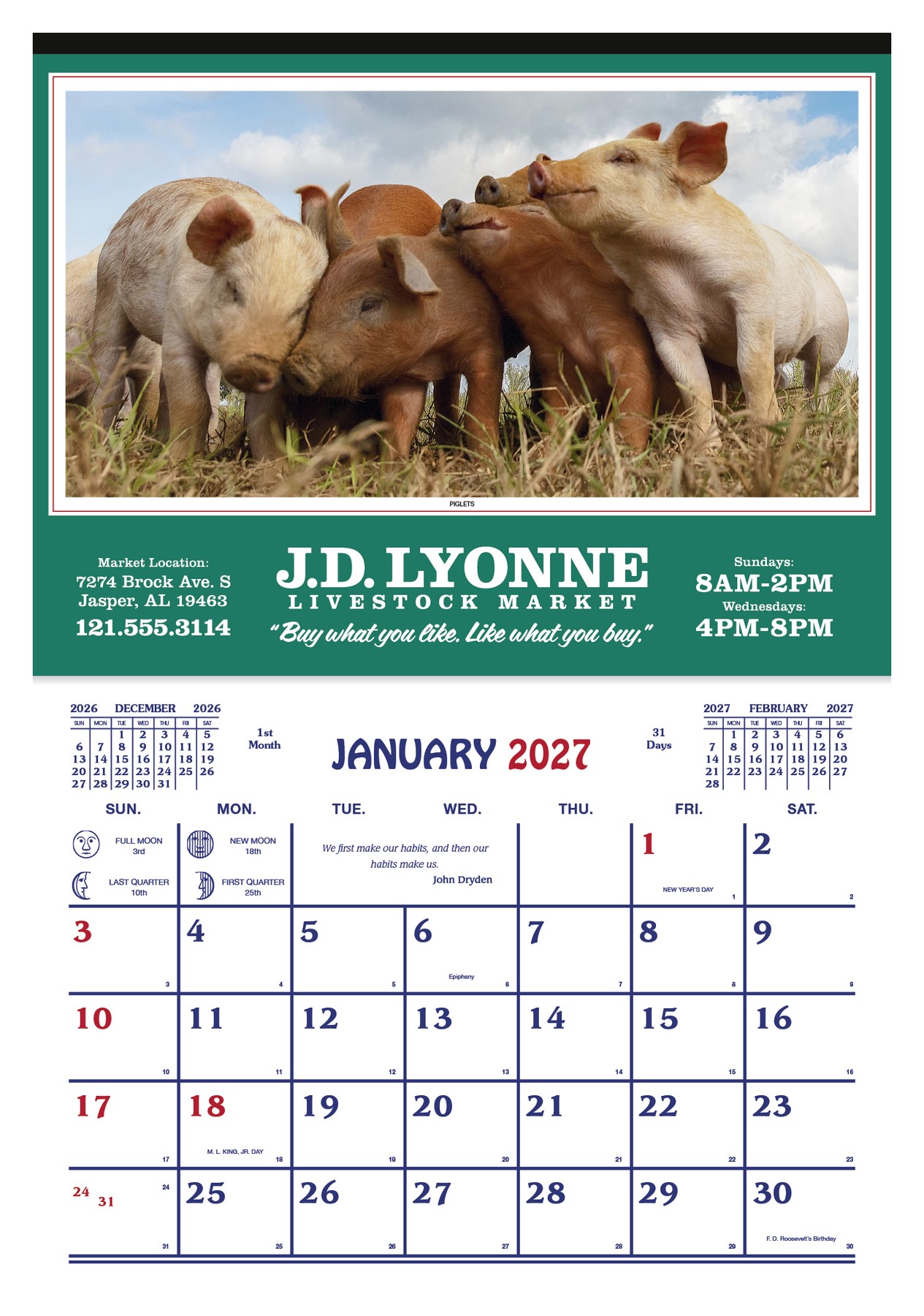 Picture of Skinner & Kennedy® Farm Calendar