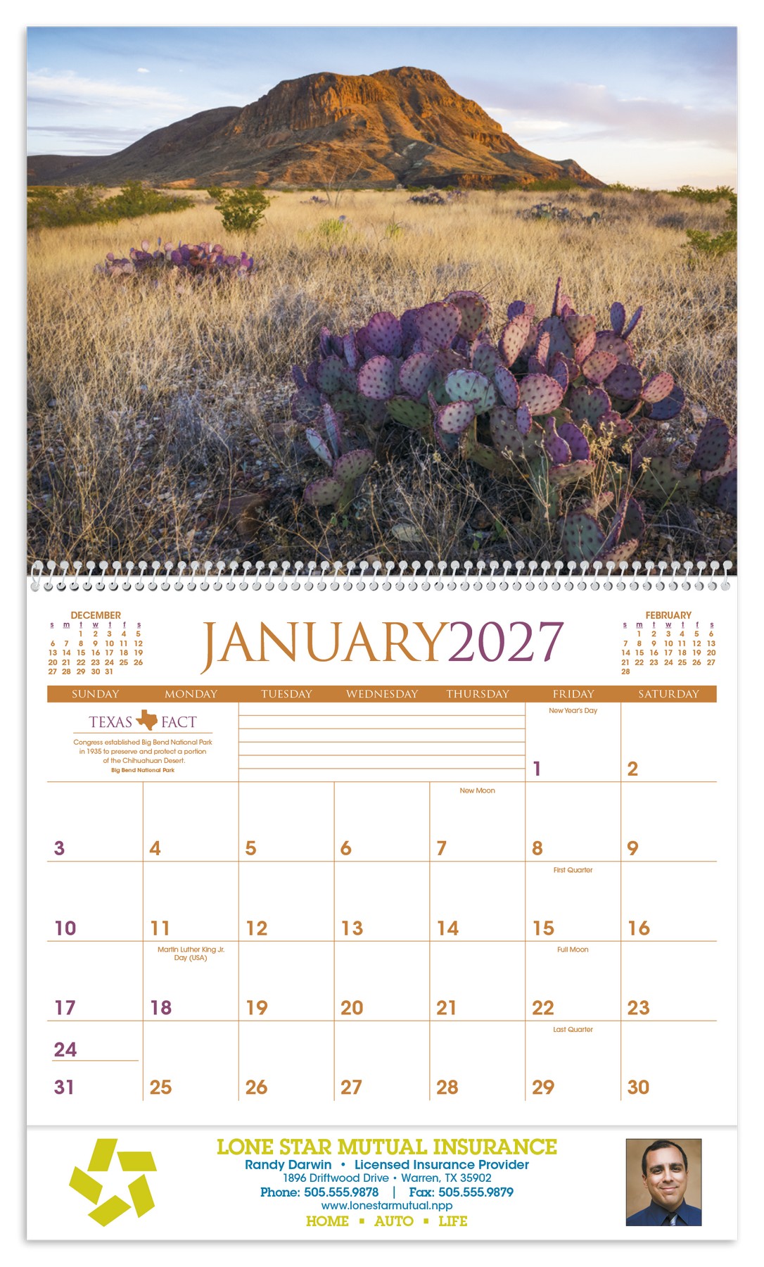 Picture of Triumph® Calendars Texas Calendar