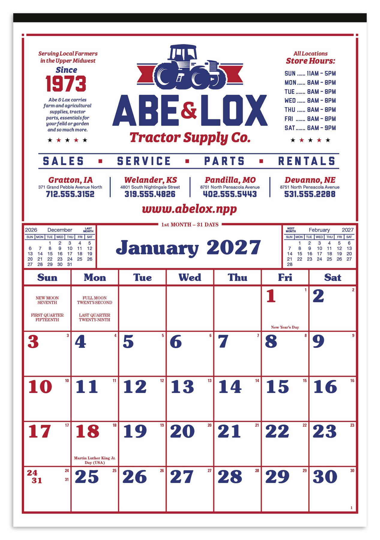 Picture of Skinner & Kennedy® Commercial 12-Sheet Calendar