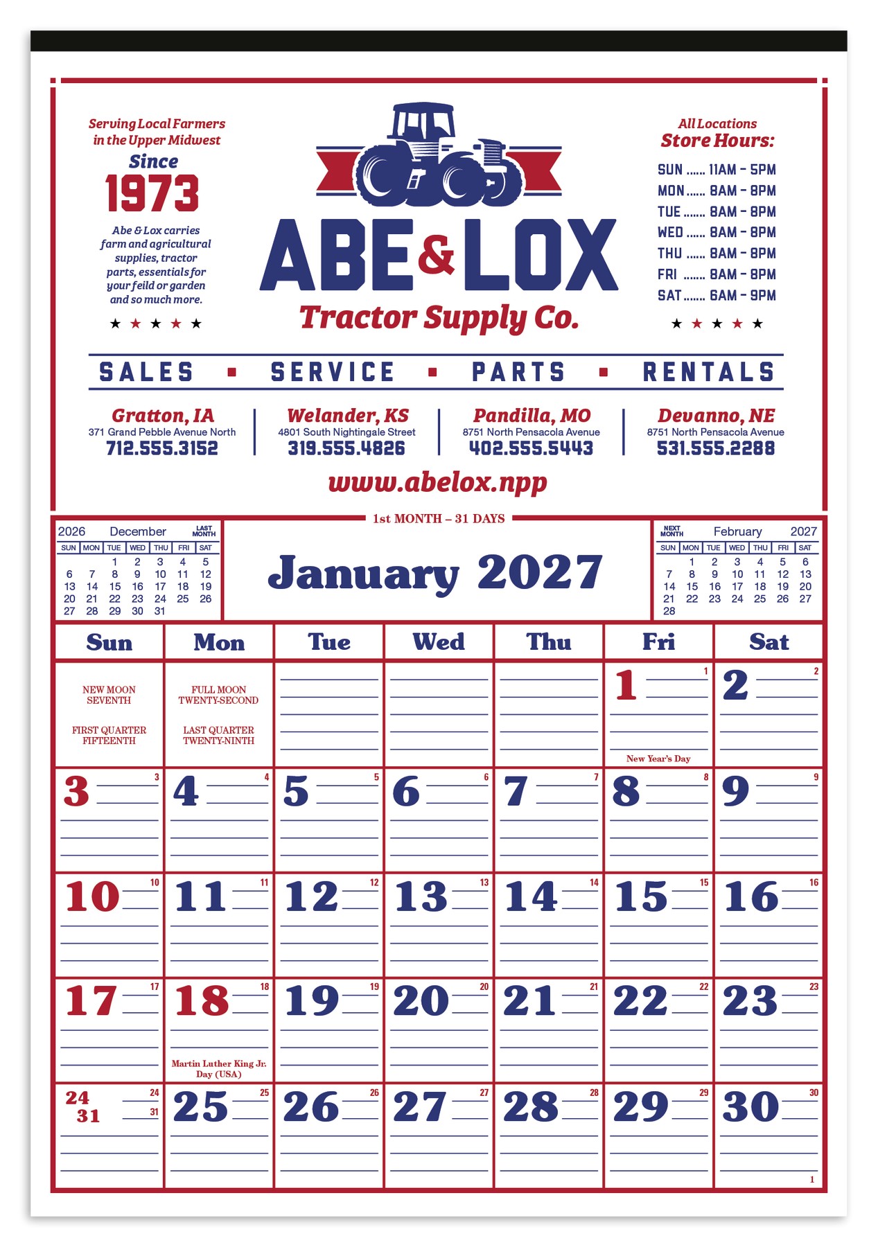 Picture of Skinner & Kennedy® Commercial 12-Sheet Calendar