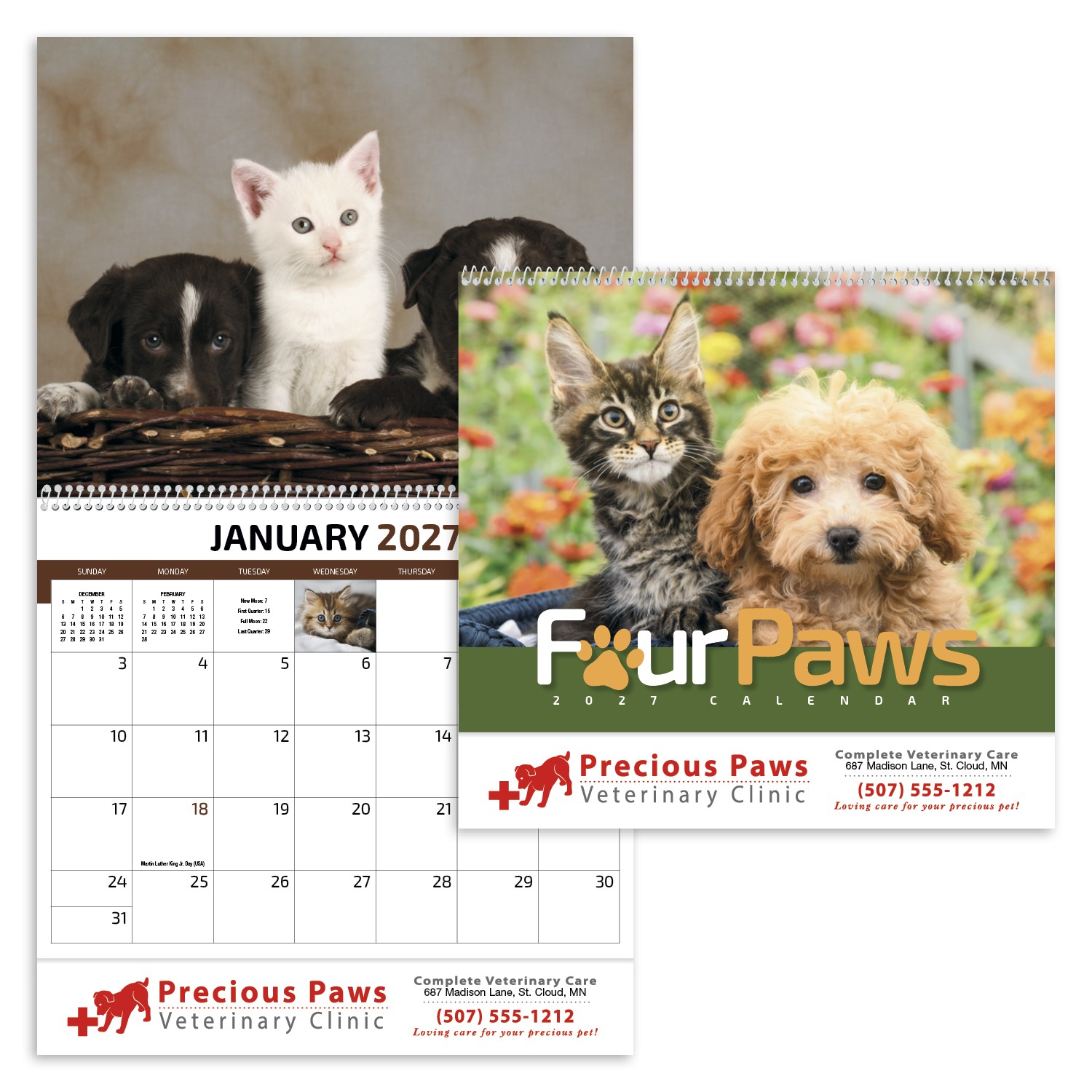 Picture of HotLine® Products Four Paws Appointment Calendar - Spiral