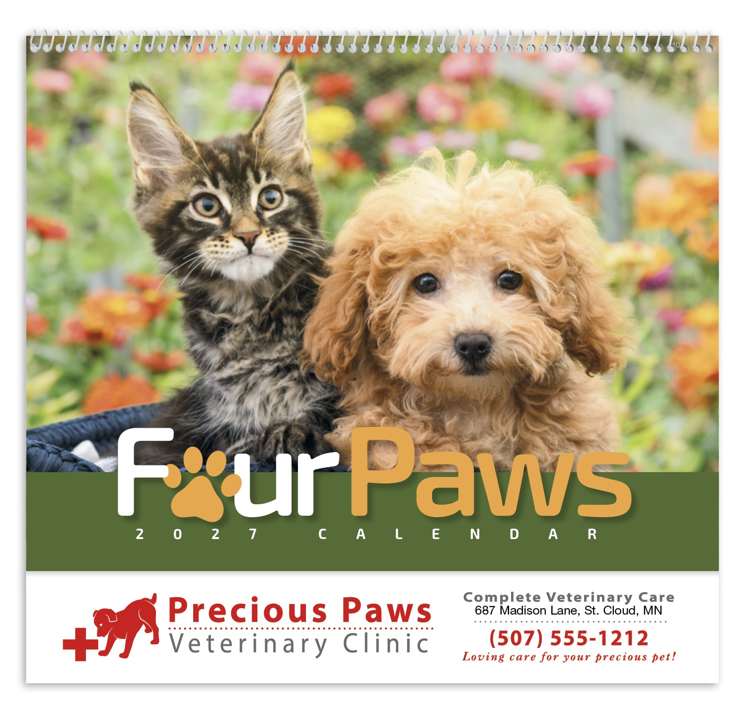 Picture of HotLine® Products Four Paws Appointment Calendar - Spiral