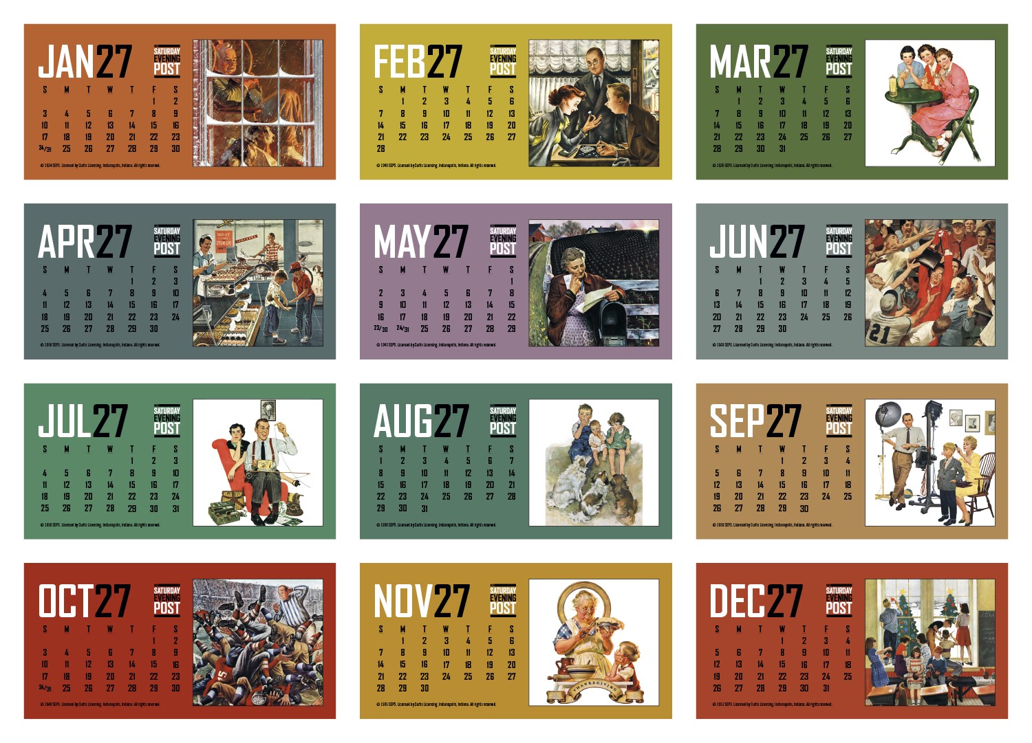 Picture of Triumph® Calendars The Saturday Evening Post Desk Calendar