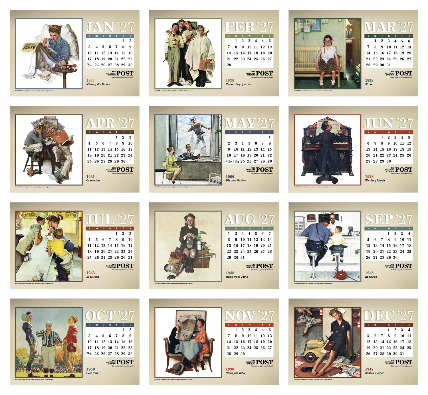 Picture of Triumph® Calendars The Saturday Evening Post Large Desk Calendar