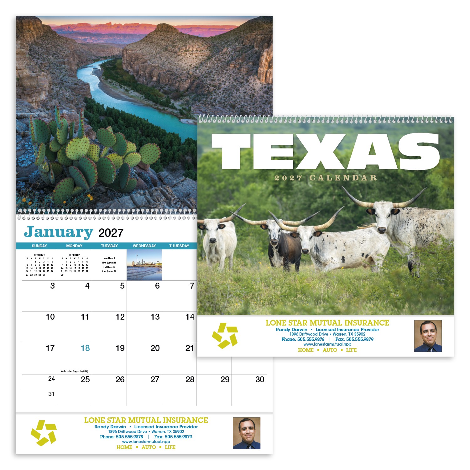 Picture of HotLine® Products Texas Appointment Calendar - Spiral