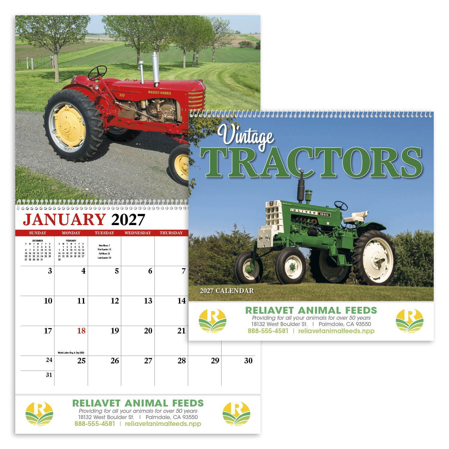 Picture of HotLine® Products Vintage Tractors Appointment Calendar - Spiral