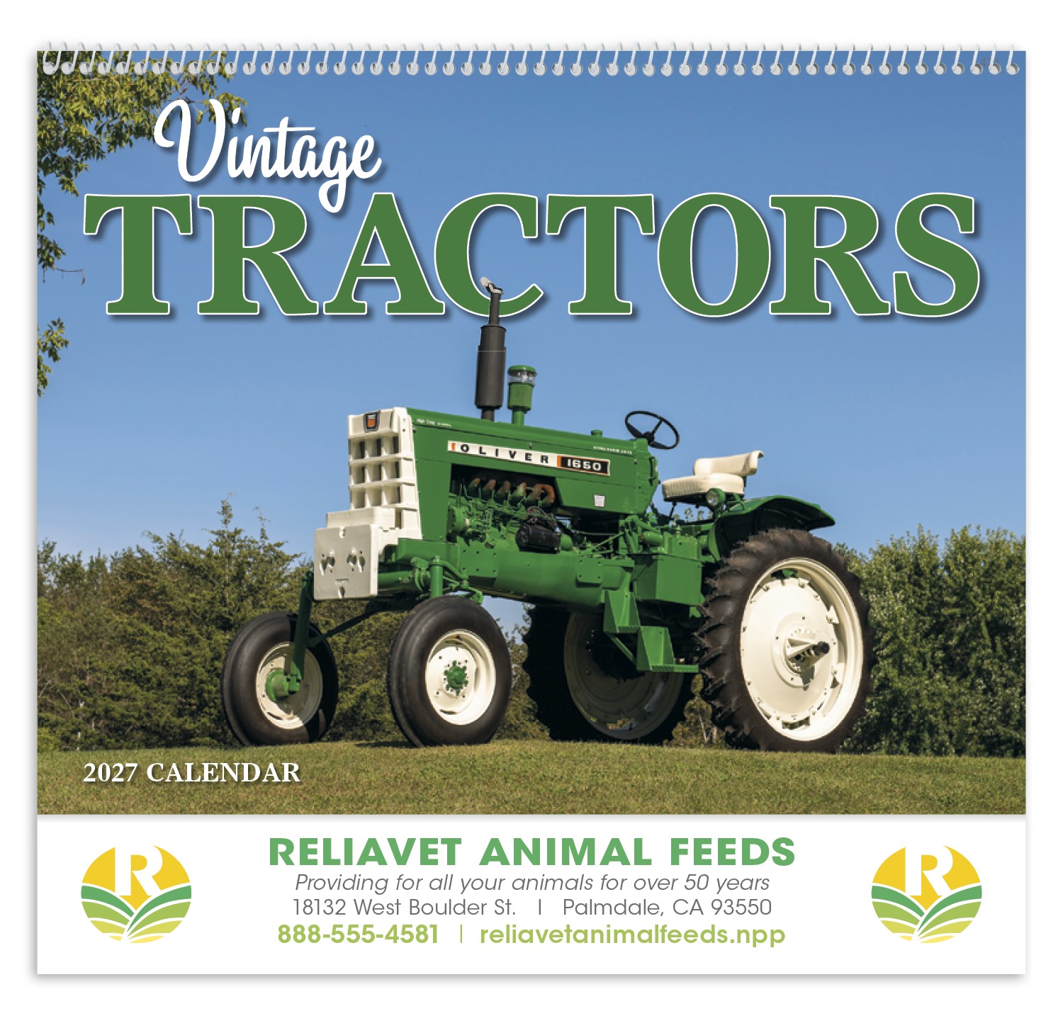Picture of HotLine® Products Vintage Tractors Appointment Calendar - Spiral