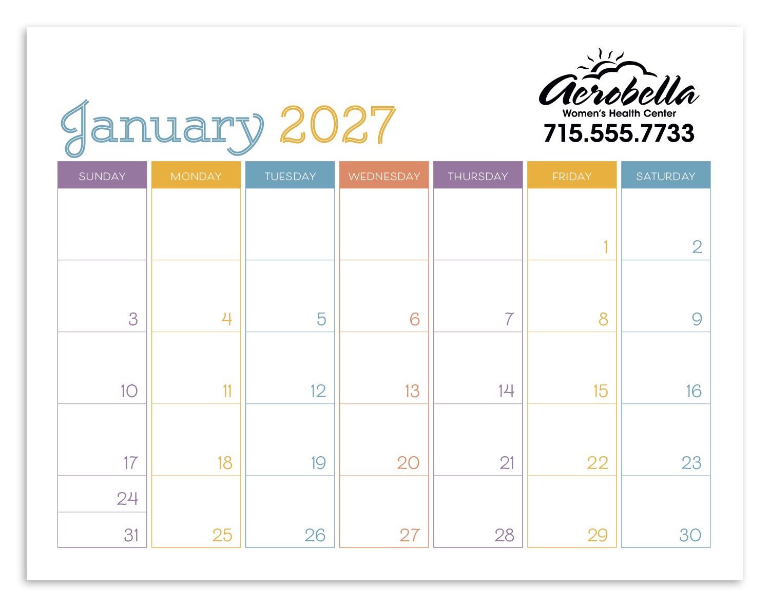 Picture of Triumph® Calendars Small Monthly Desk Pad - Colors