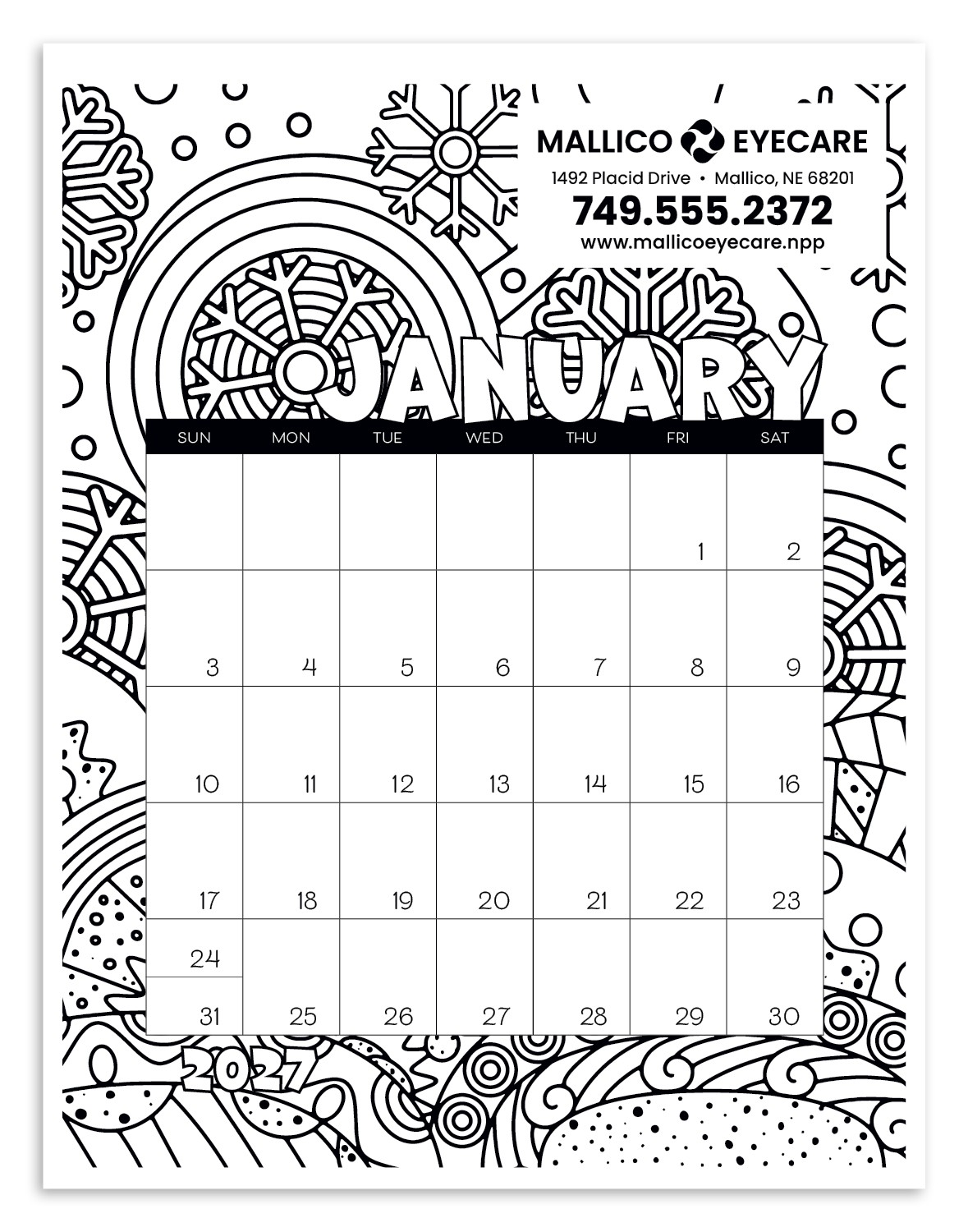 Picture of Triumph® Calendars Small Monthly Desk Pad Calendar - Coloring