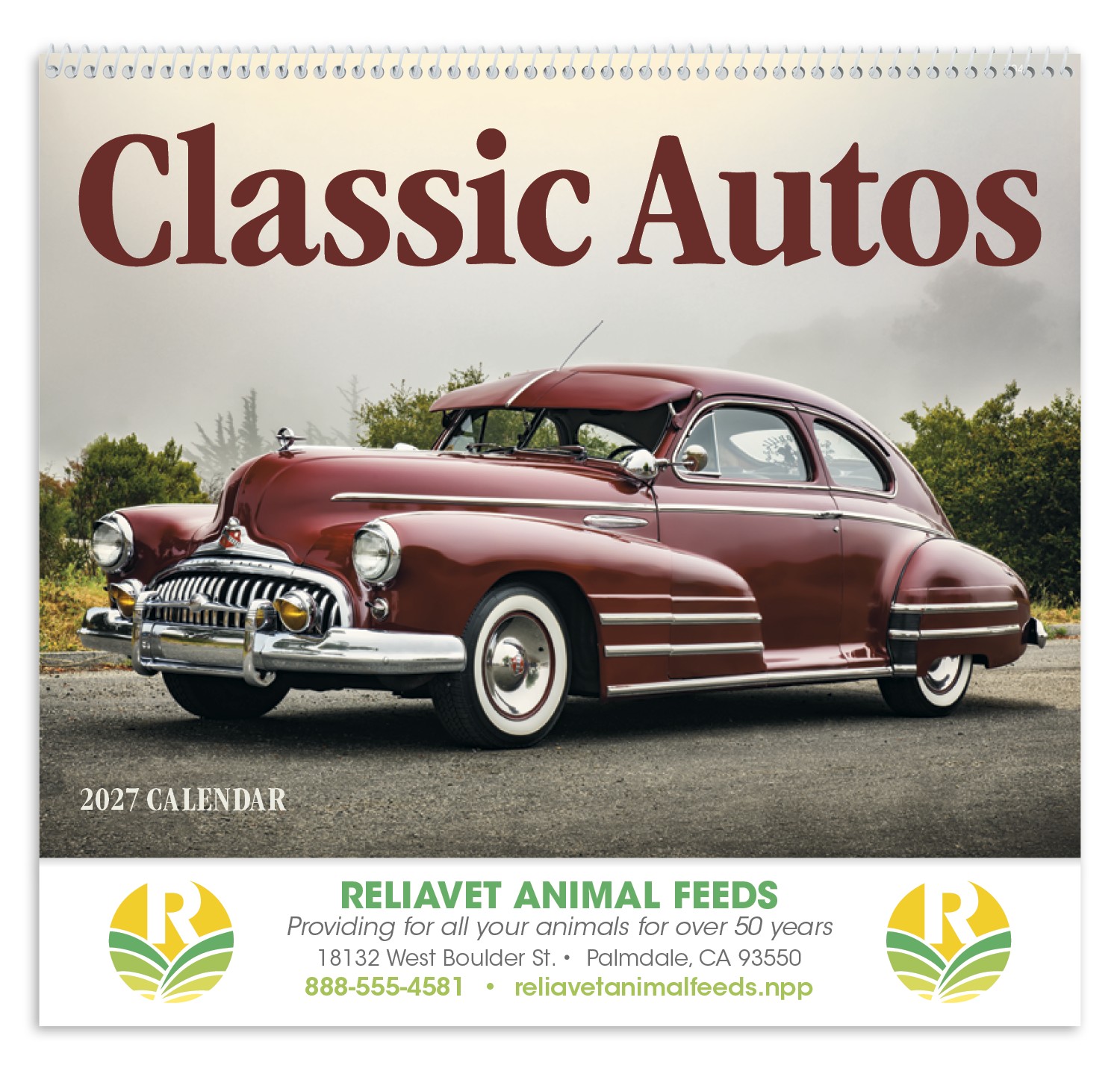 Picture of Good Value™ Classic Autos - Spiral Calendar