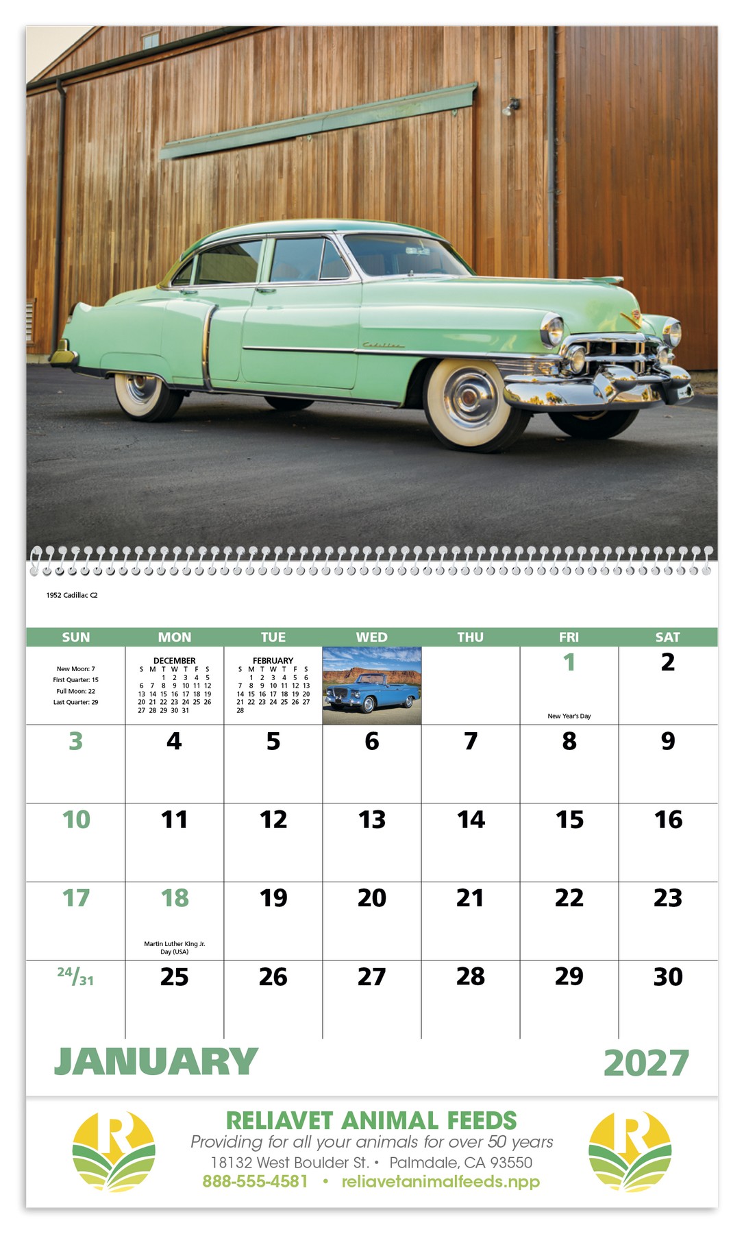 Picture of Good Value™ Classic Autos - Spiral Calendar