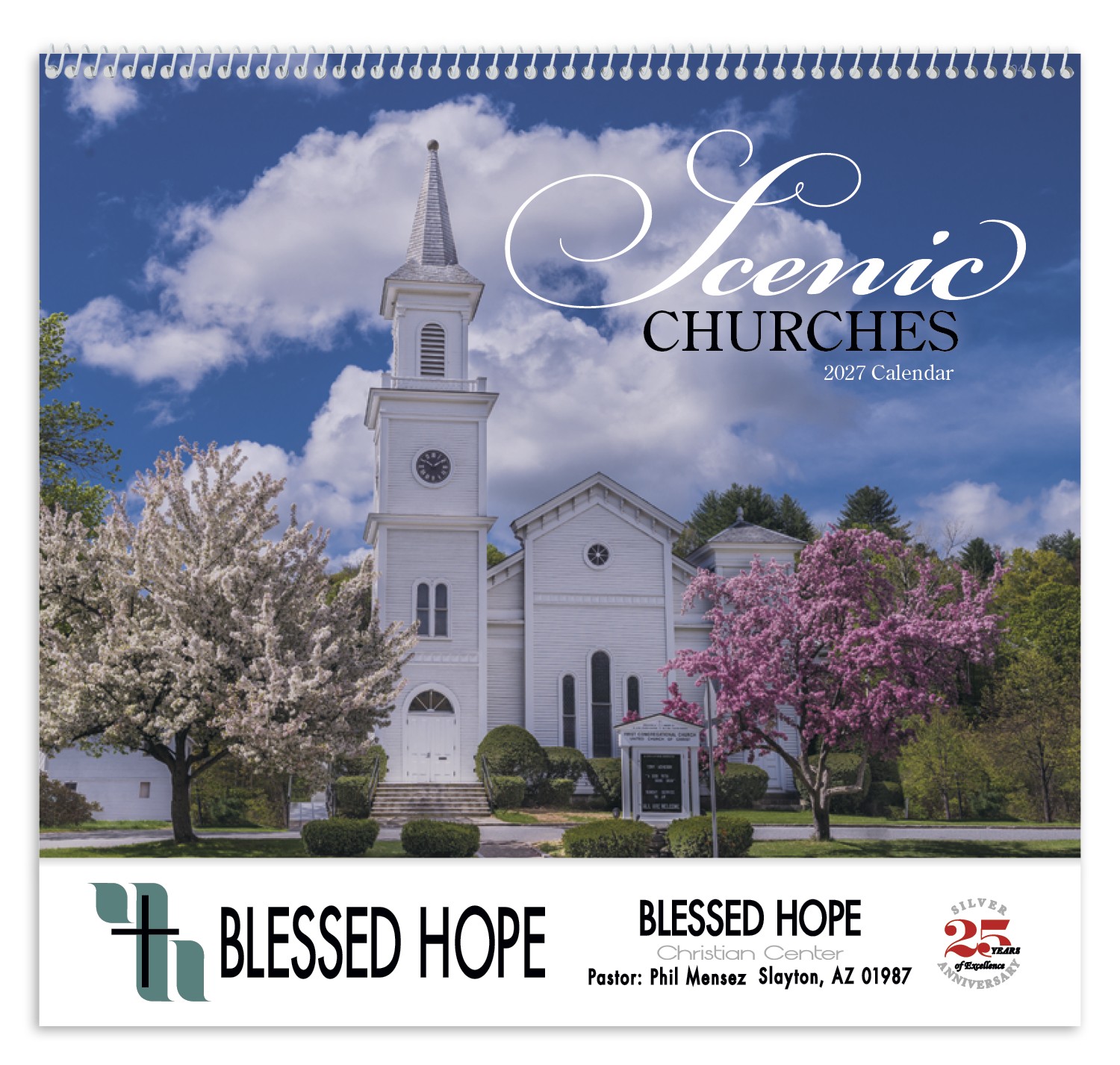 Picture of Good Value™ Scenic Churches - Spiral Calendar