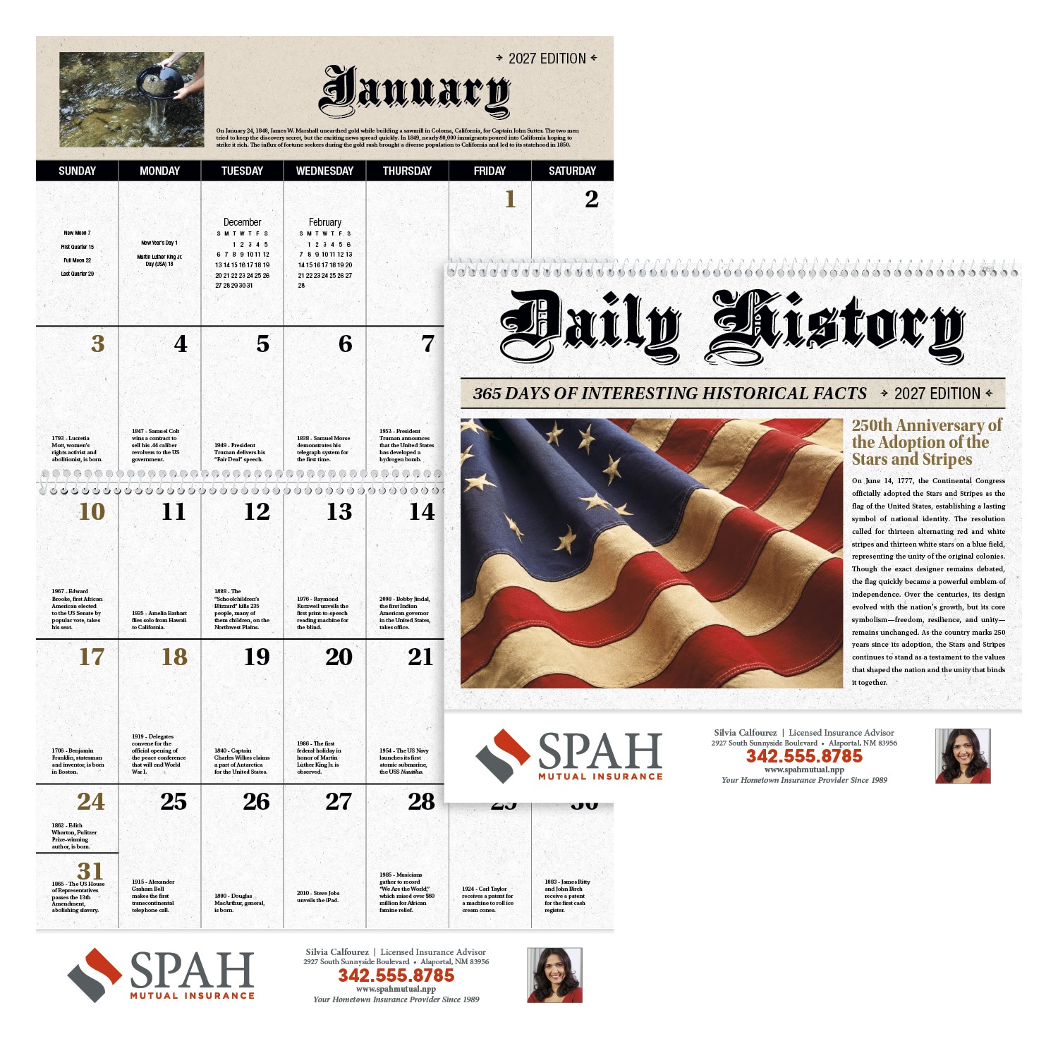 Picture of Good Value™ Daily History Spiral Calendar