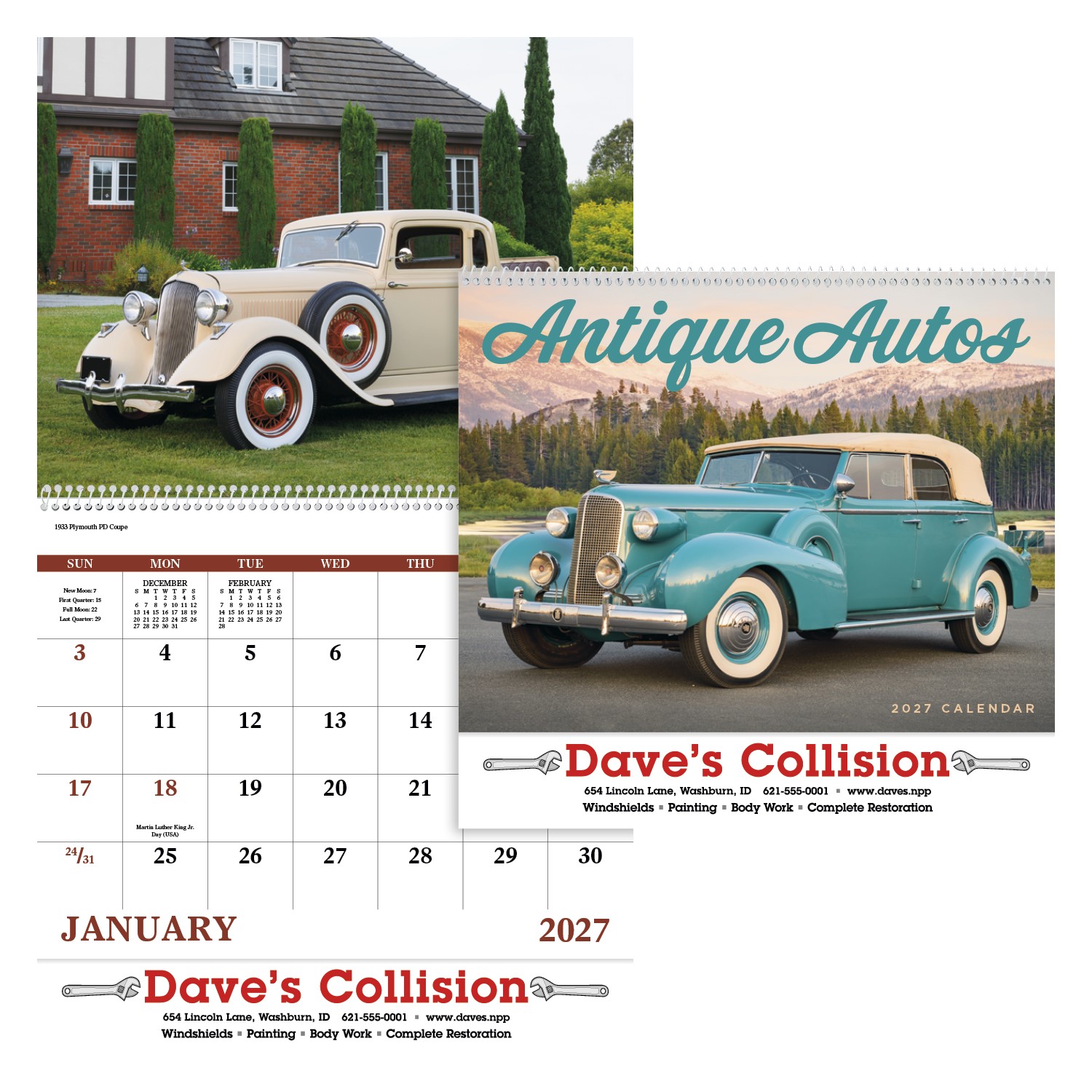 Picture of Good Value™ Antique Autos - Spiral Calendar
