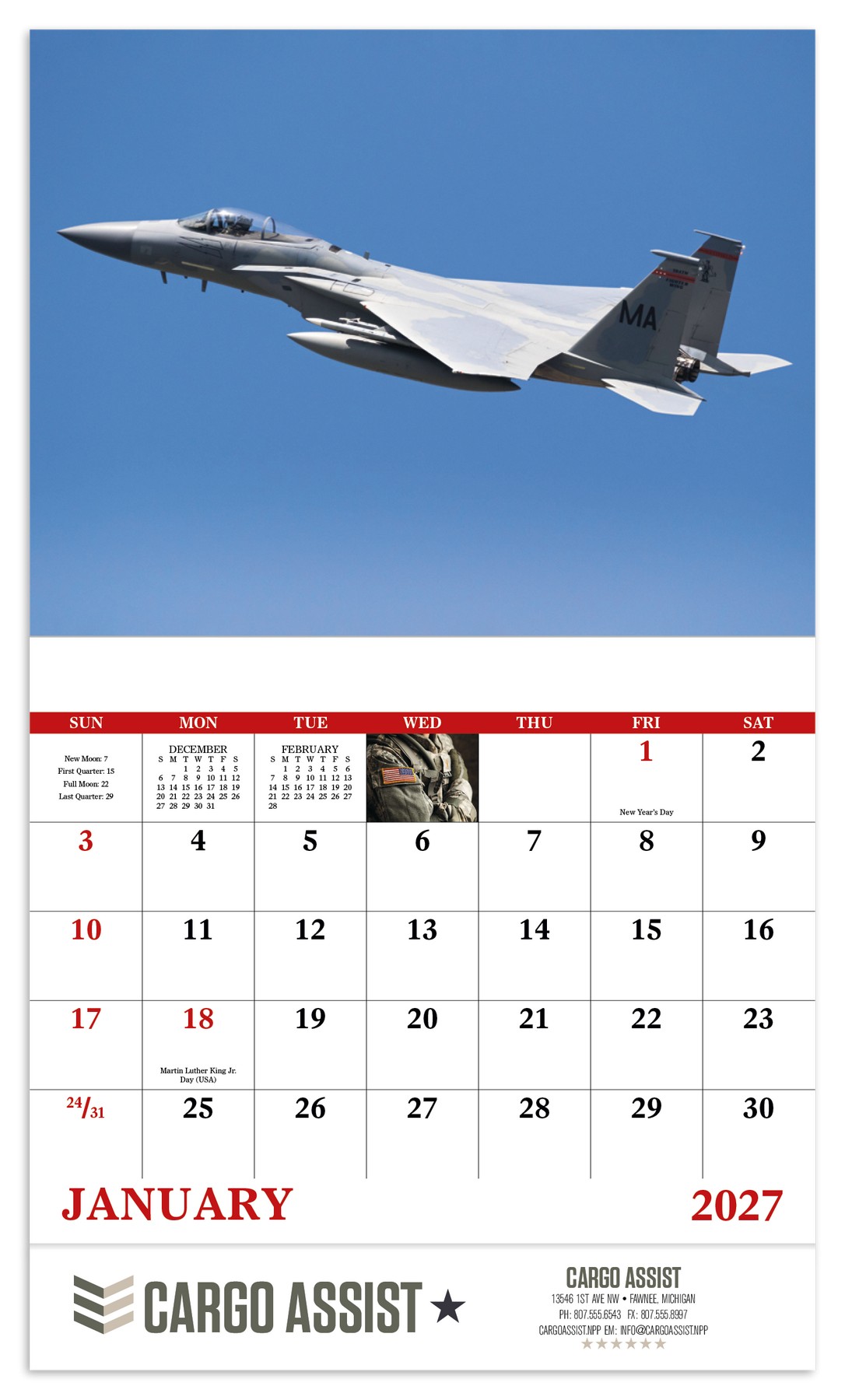 Picture of Good Value™ American Armed Forces - Stapled Calendar