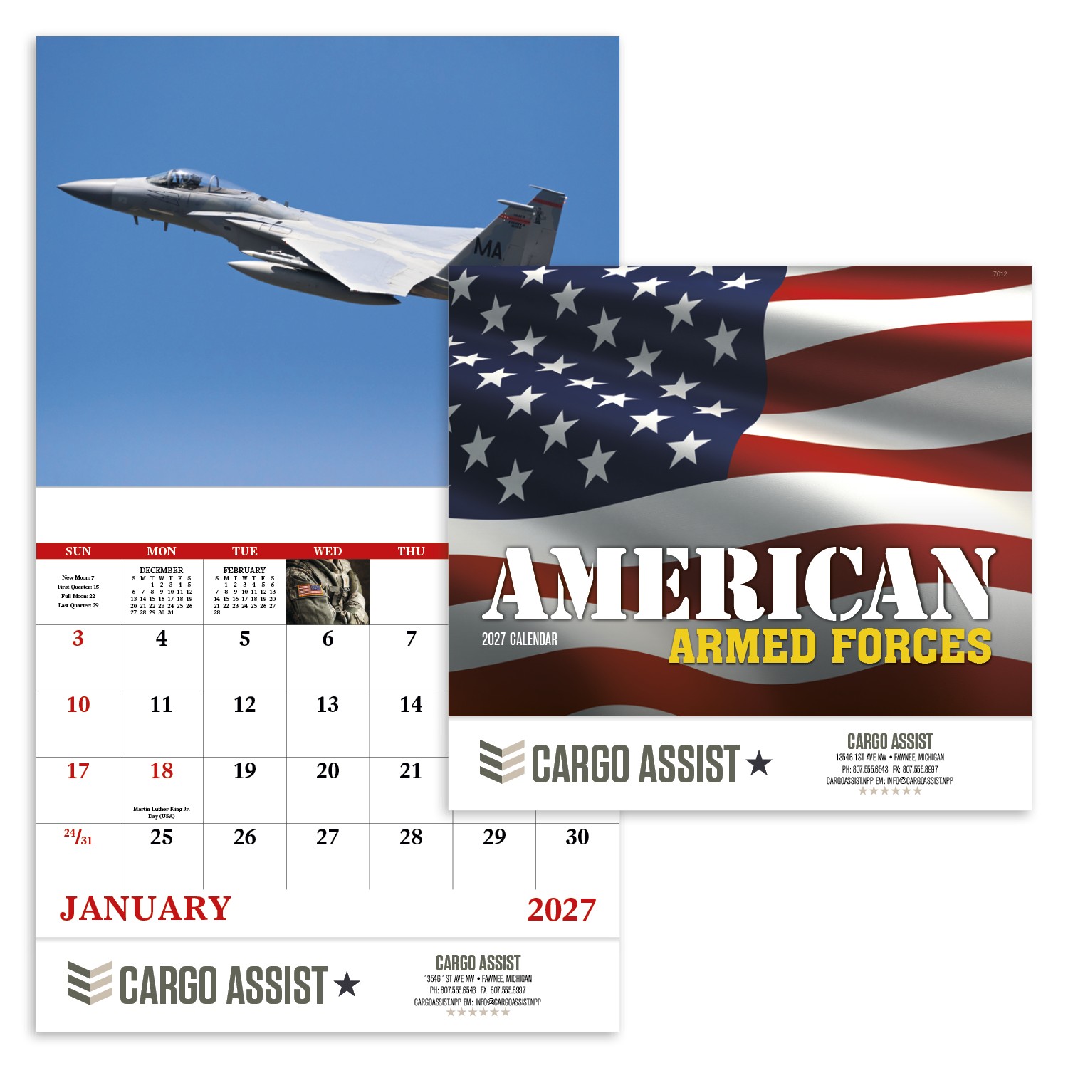 Picture of Good Value™ American Armed Forces - Stapled Calendar