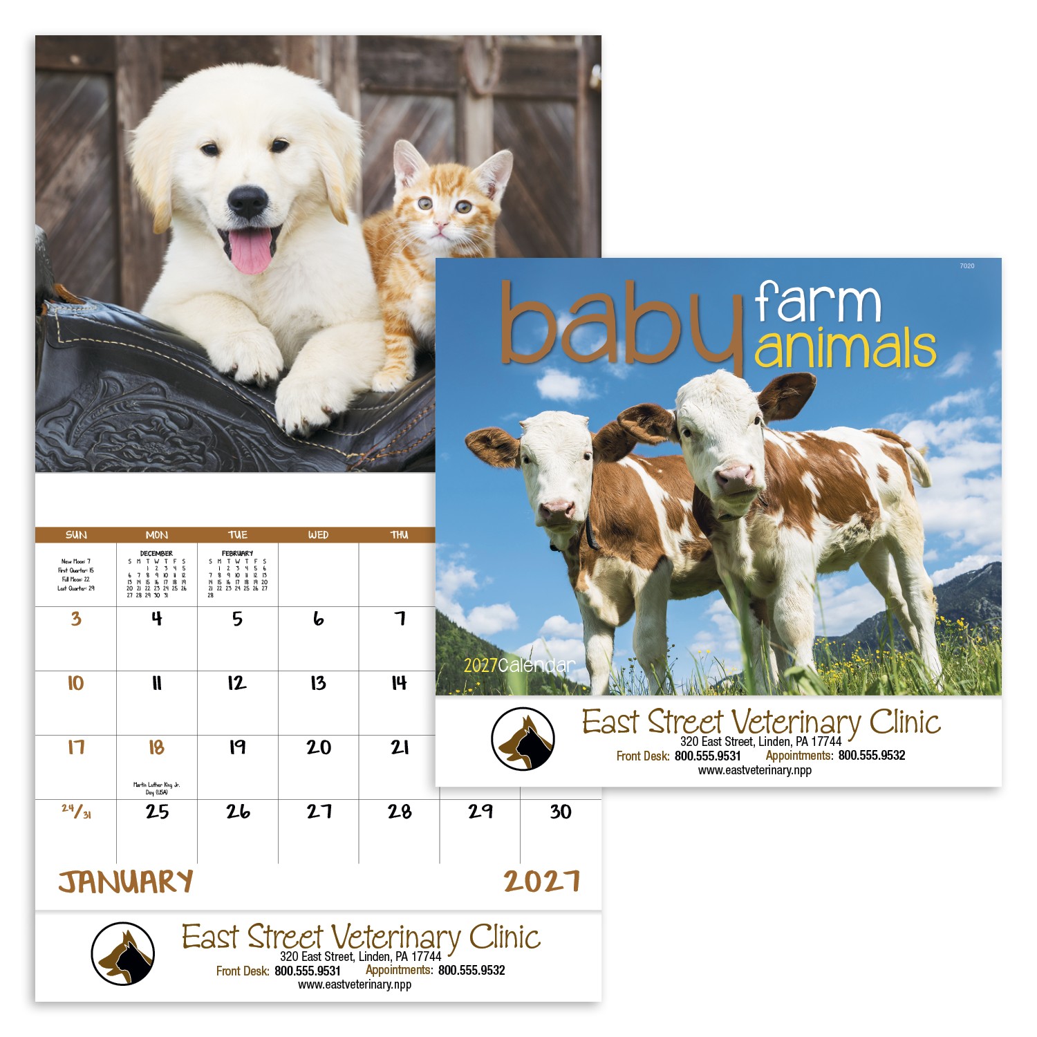 Picture of Good Value™ Baby Farm Animals - Stapled Calendar