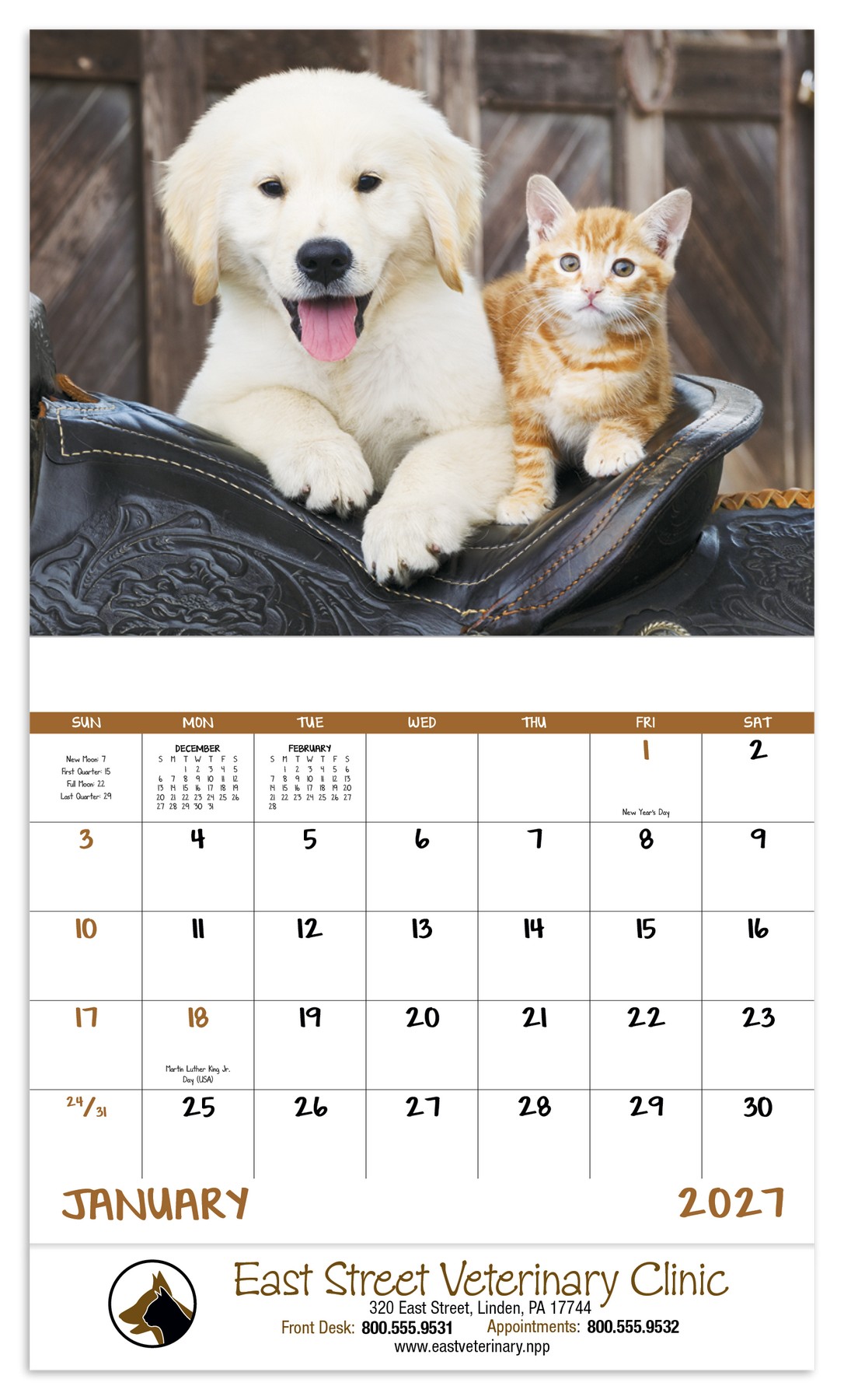 Picture of Good Value™ Baby Farm Animals - Stapled Calendar