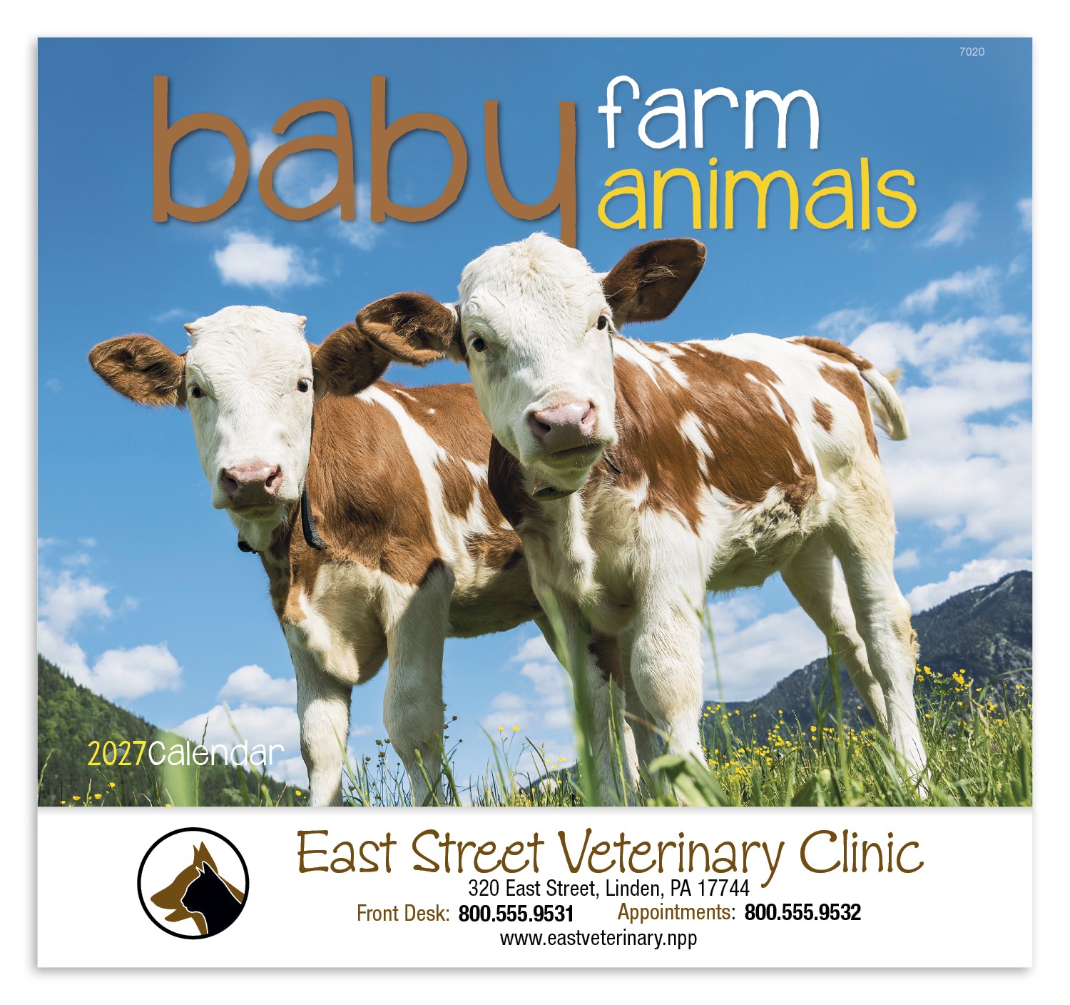 Picture of Good Value™ Baby Farm Animals - Stapled Calendar