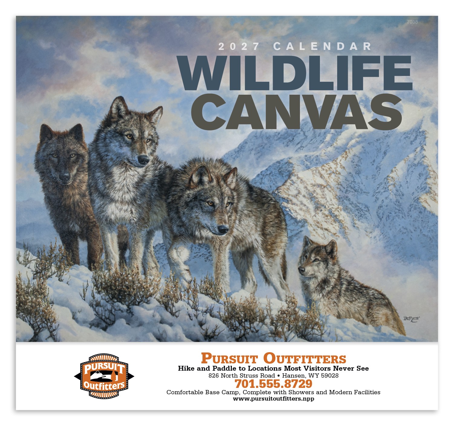 Picture of Good Value™ Wildlife Canvas - Stapled Calendar