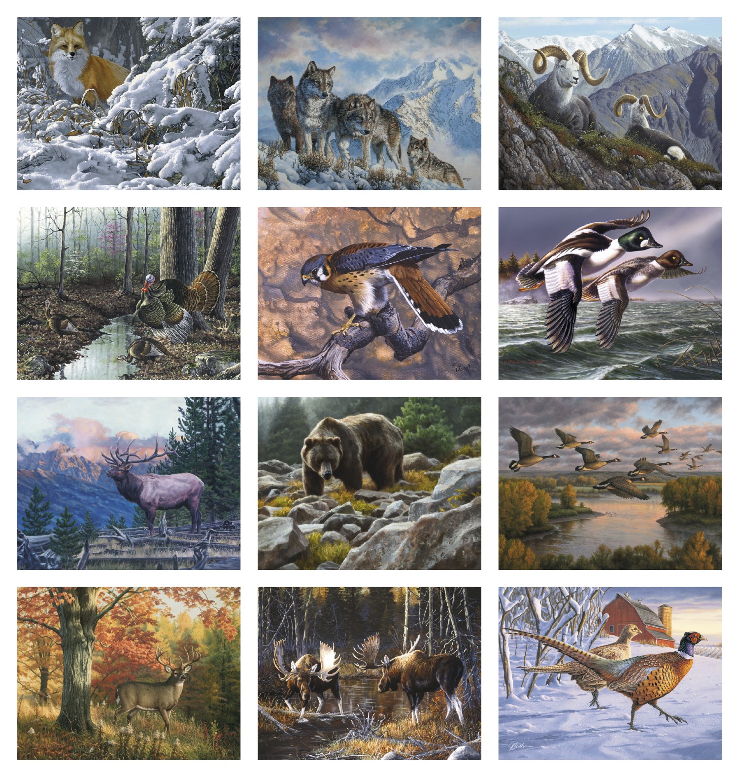Picture of Good Value™ Wildlife Canvas - Stapled Calendar