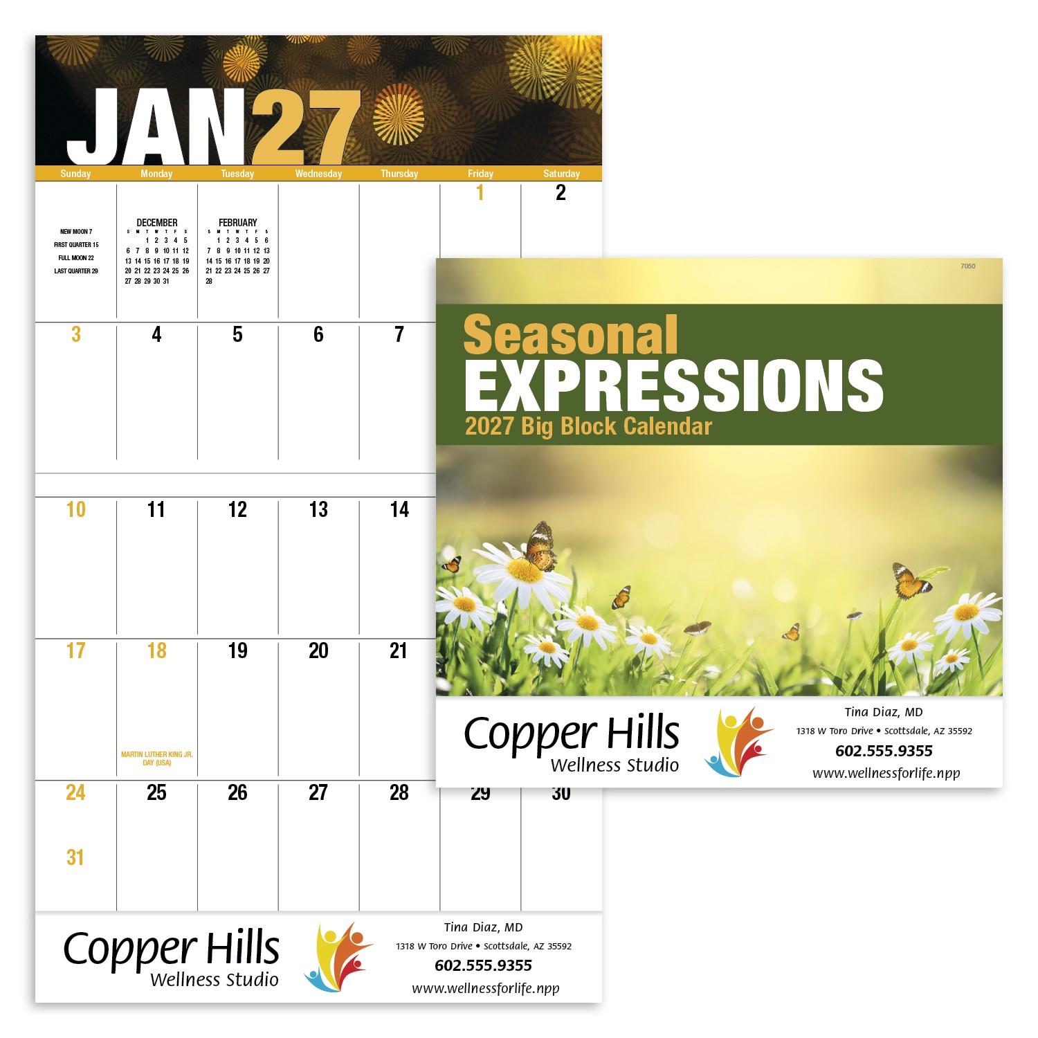Picture of Good Value™ Seasonal Expressions Big Block - Stapled Calendar