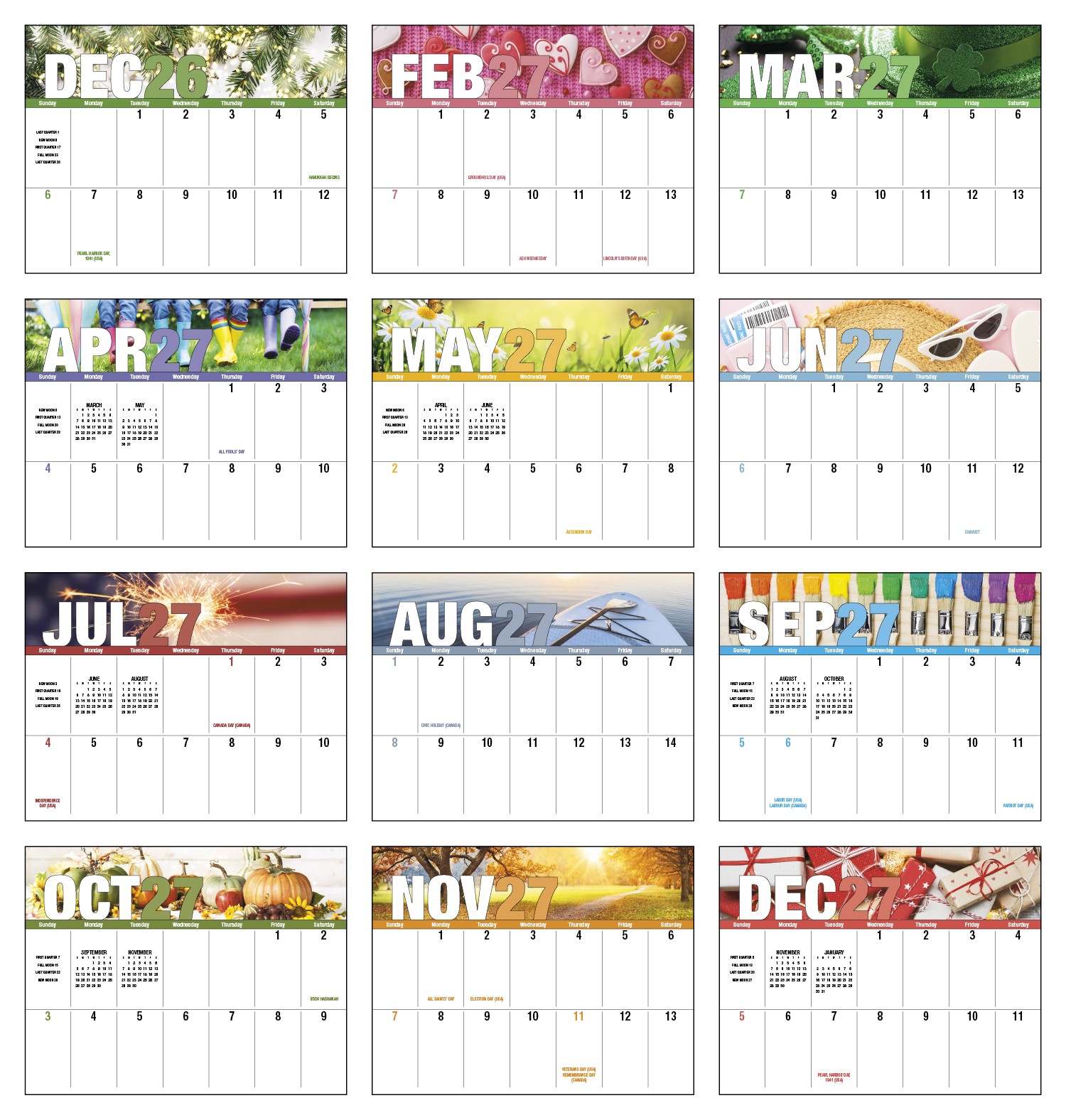 Picture of Good Value™ Seasonal Expressions Big Block - Stapled Calendar
