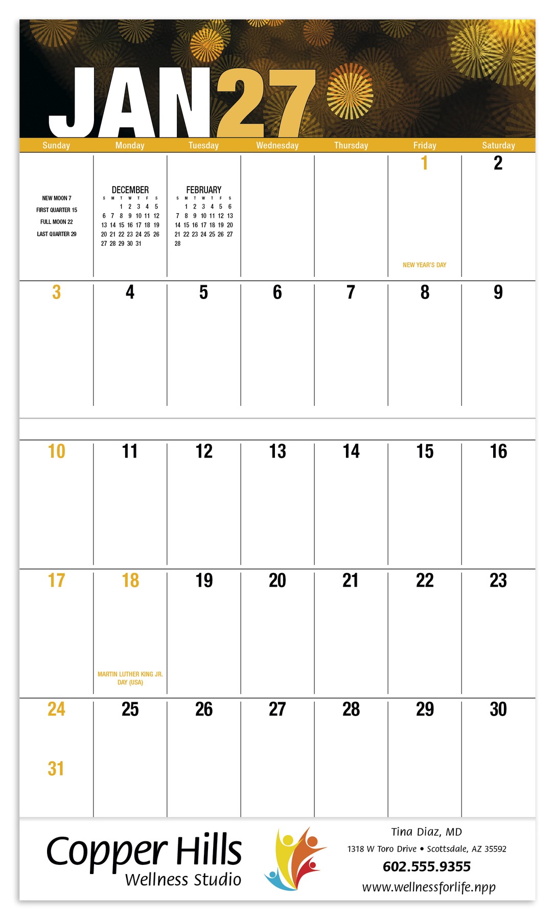 Picture of Good Value™ Seasonal Expressions Big Block - Stapled Calendar