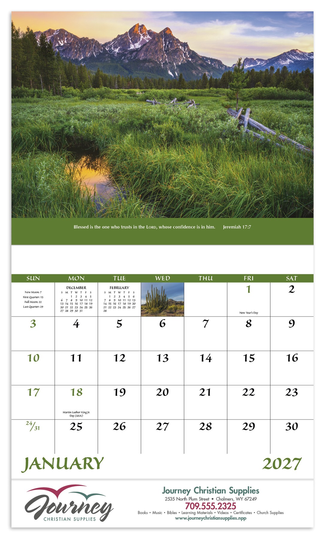 Picture of Good Value™ Everlasting Word - Stapled Calendar