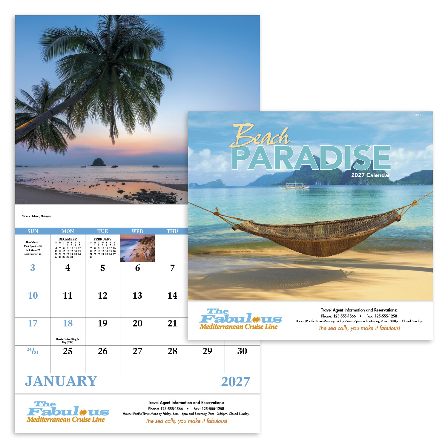 Picture of Good Value™ Beach Paradise - Stapled Calendar