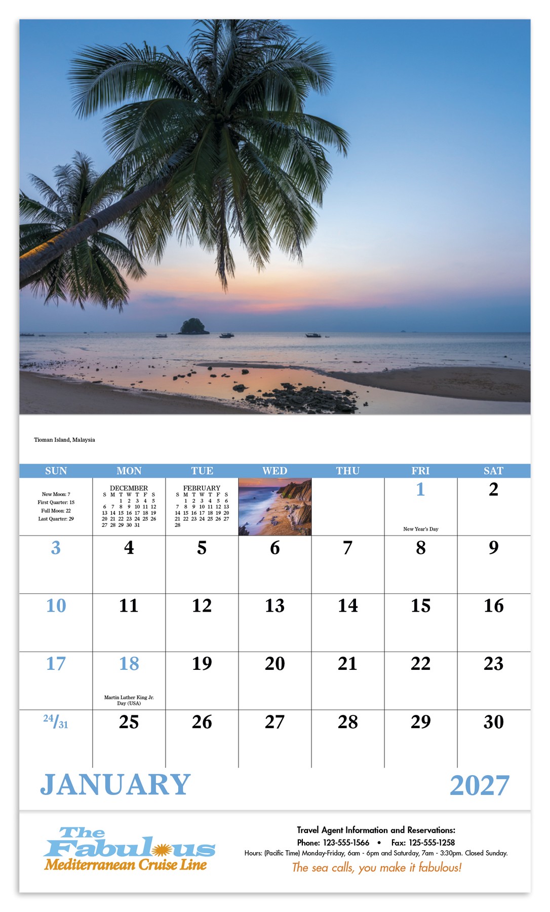 Picture of Good Value™ Beach Paradise - Stapled Calendar