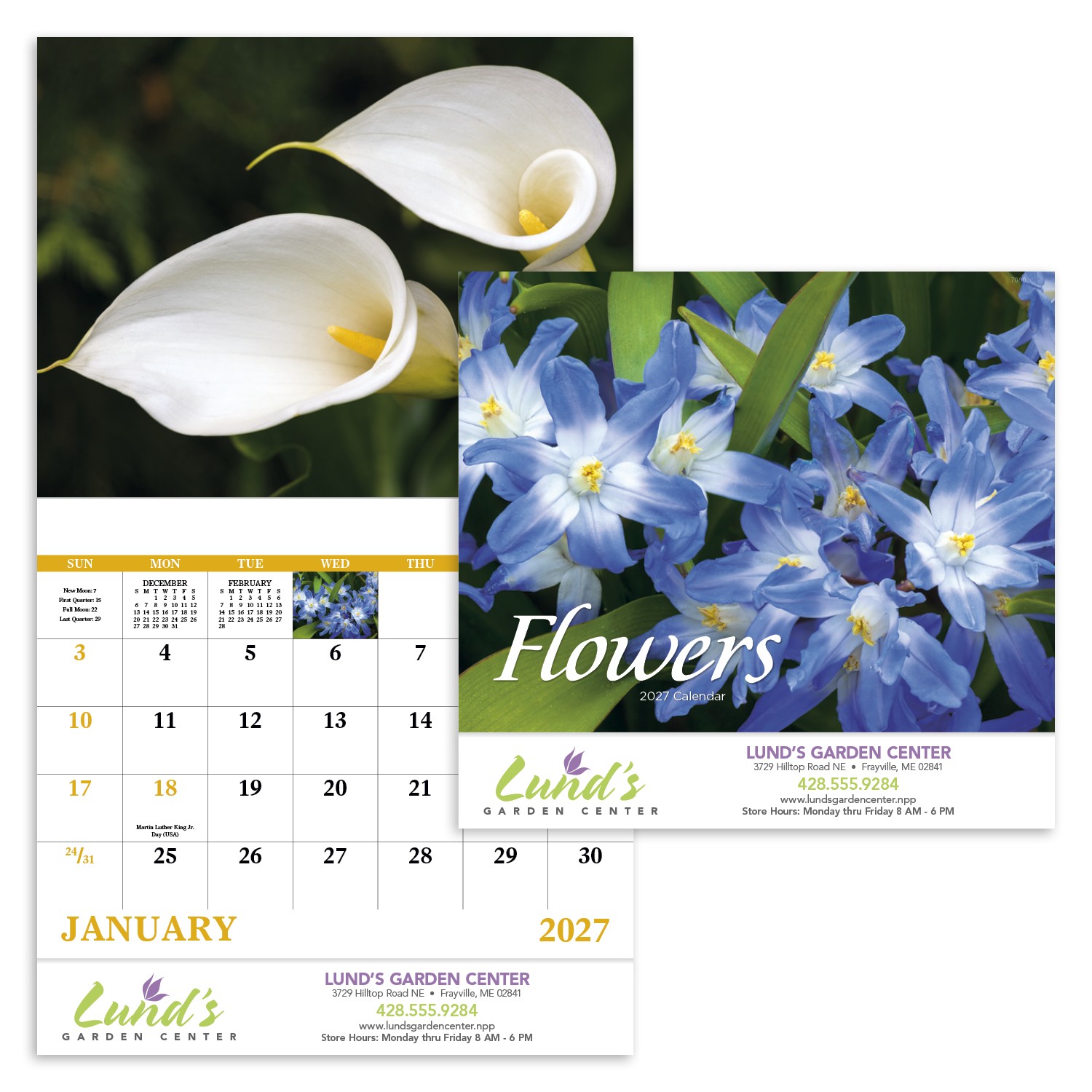 Picture of Good Value™ Flowers - Stapled Calendar