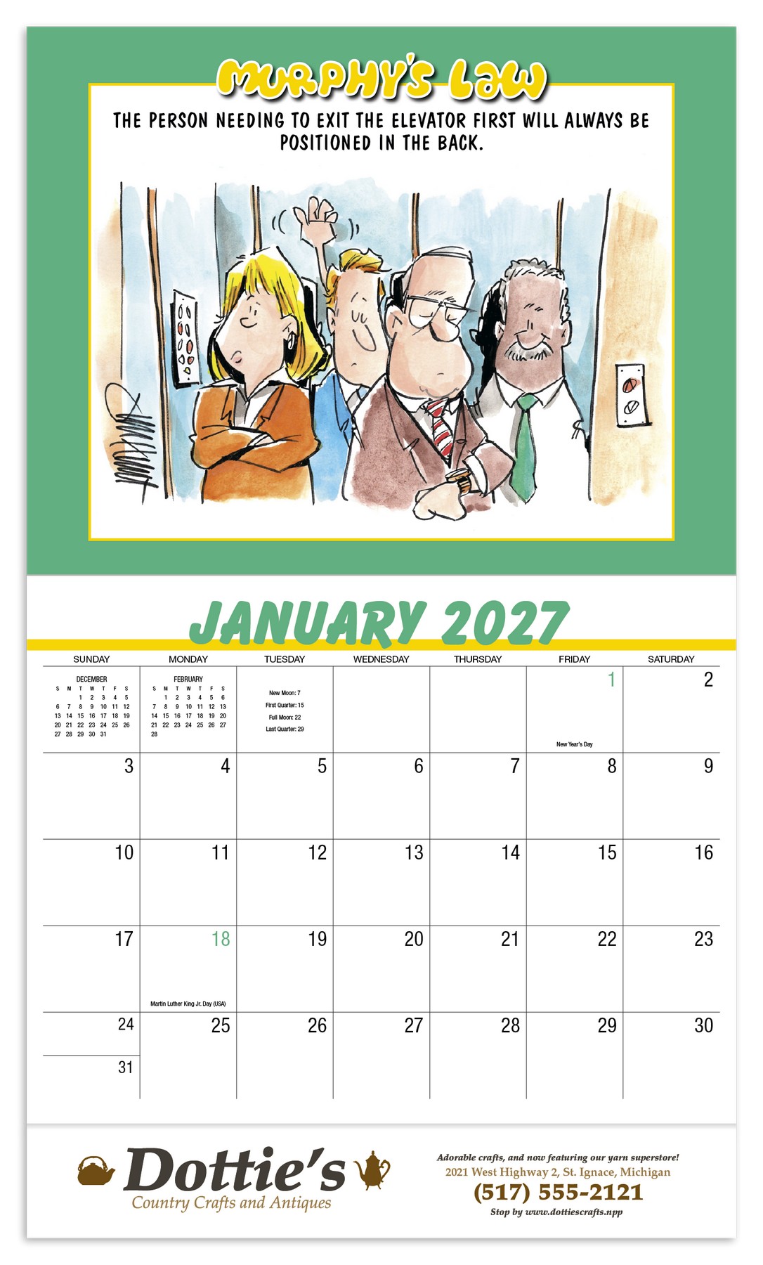 Picture of HotLine® Products Murphy's Law Appointment Calendar - Stapled